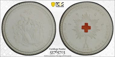 1921 Medal Scheuch-711v Dresden White Porcelain MS65