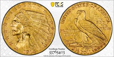 1914-D $2.50 MS62