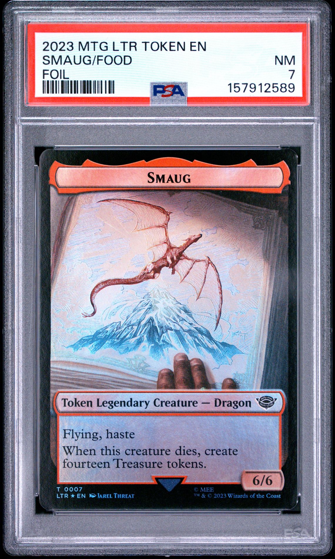 2023 Magic The Gathering The Lord Of The Rings: Tales Of Middle-Earth Tokens Smaug/Food (Foil) Nm 7 front