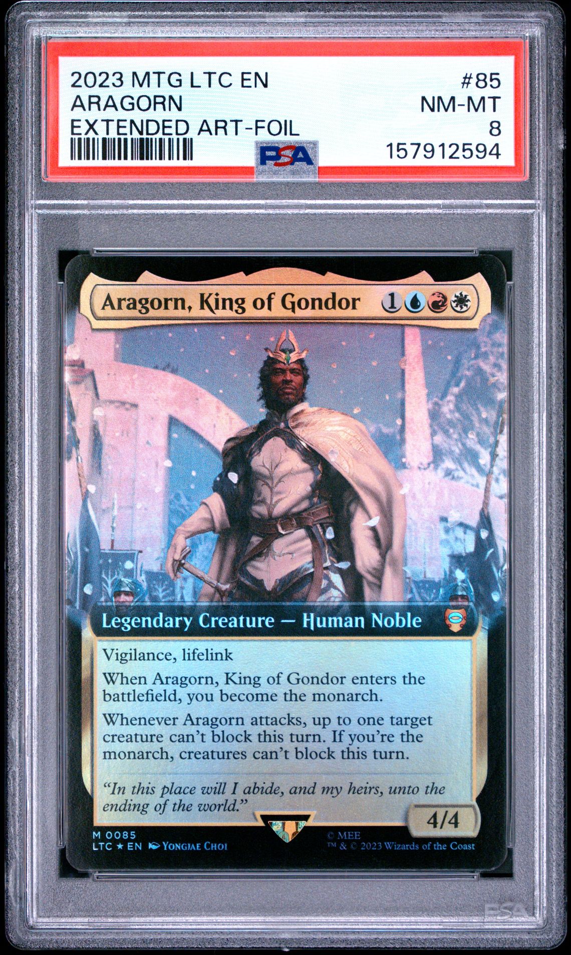 2023 Magic The Gathering The Lord Of The Rings: Tales Of Middle-Earth Commander Aragorn #85 (Extended Art-Foil) Nm-Mt 8 front