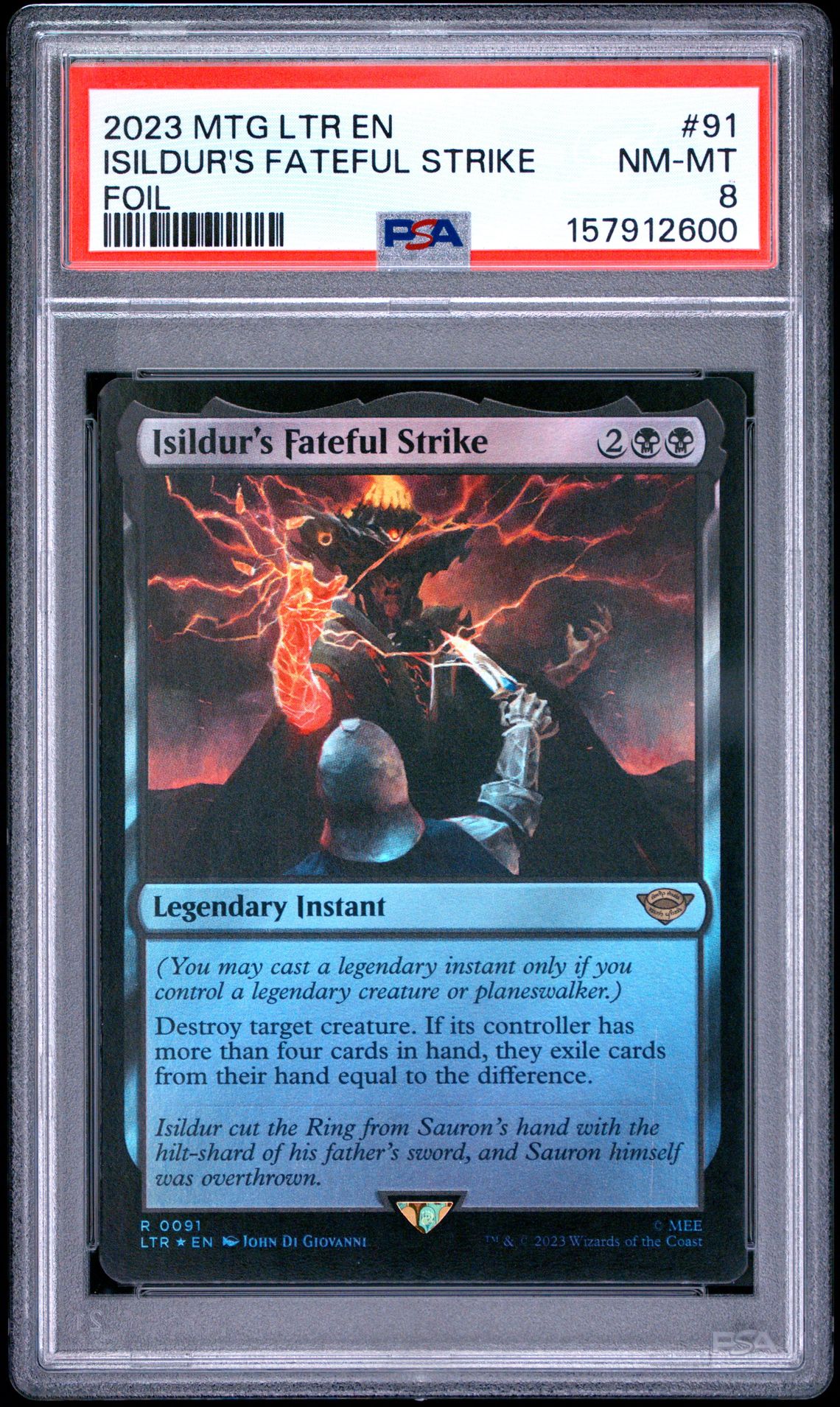 2023 Magic The Gathering The Lord Of The Rings: Tales Of Middle-Earth Isildur's Fateful Strike #91 (Foil) Nm-Mt 8 front