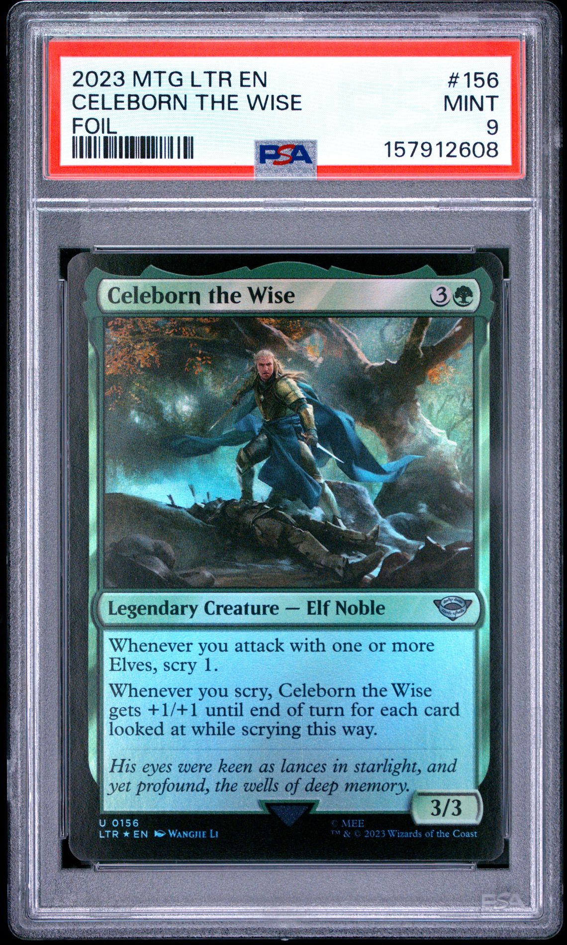 2023 Magic The Gathering The Lord Of The Rings: Tales Of Middle-Earth Celeborn The Wise #156 (Foil) Mint 9 front