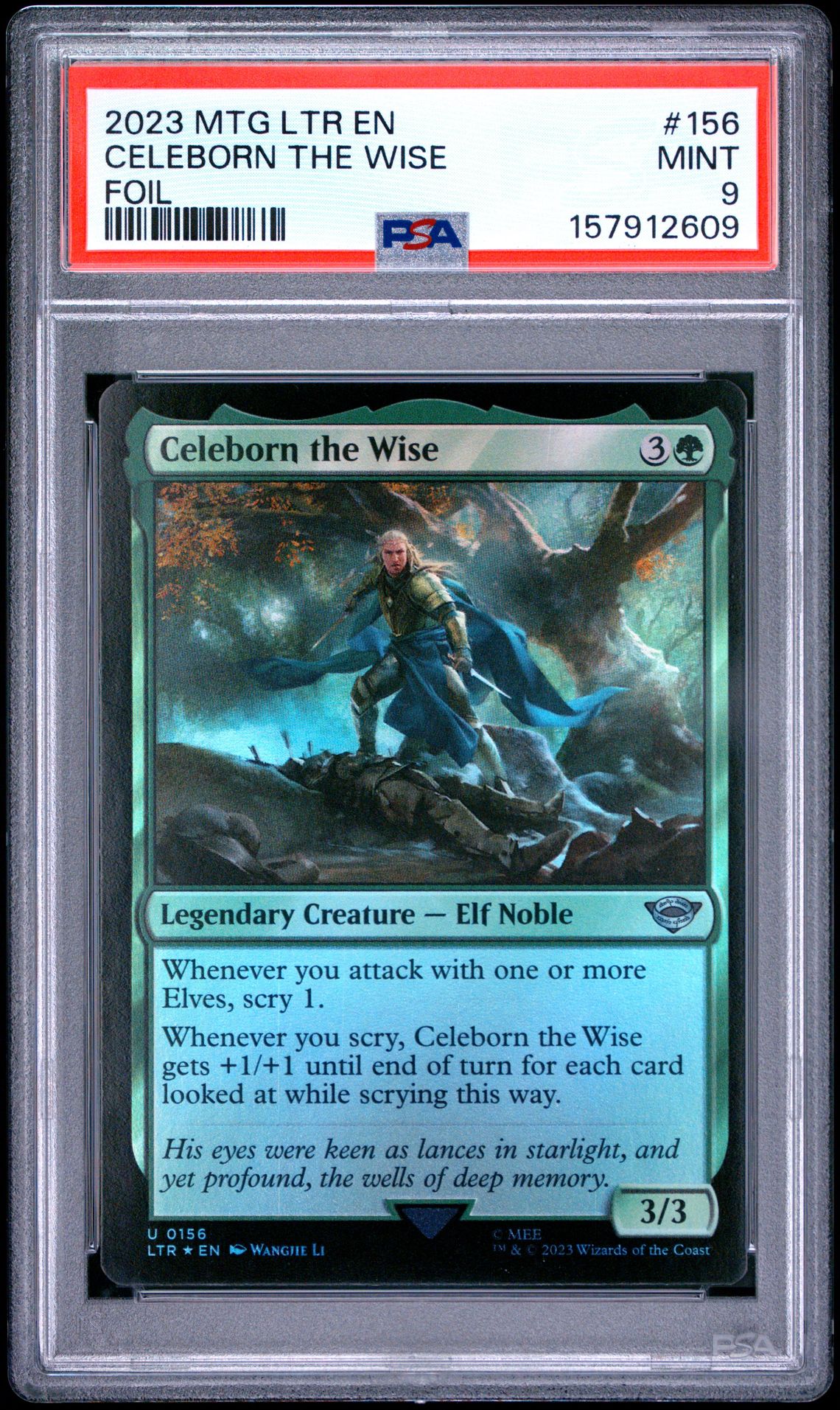 2023 Magic The Gathering The Lord Of The Rings: Tales Of Middle-Earth Celeborn The Wise #156 (Foil) Mint 9 front