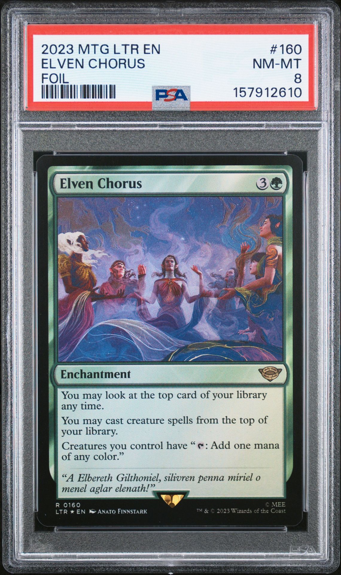 2023 Magic The Gathering The Lord Of The Rings: Tales Of Middle-Earth Elven Chorus #160 (Foil) Nm-Mt 8 front