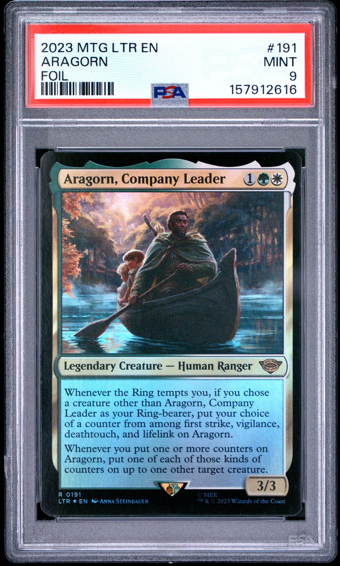 2023 Magic The Gathering The Lord Of The Rings: Tales Of Middle-Earth Aragorn #191 (Foil) Mint 9 front