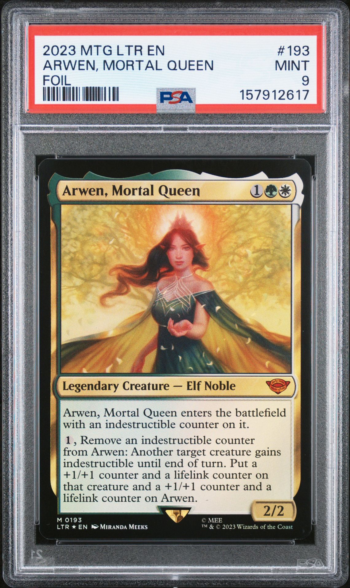 2023 Magic The Gathering The Lord Of The Rings: Tales Of Middle-Earth Arwen, Mortal Queen #193 (Foil) Mint 9 front