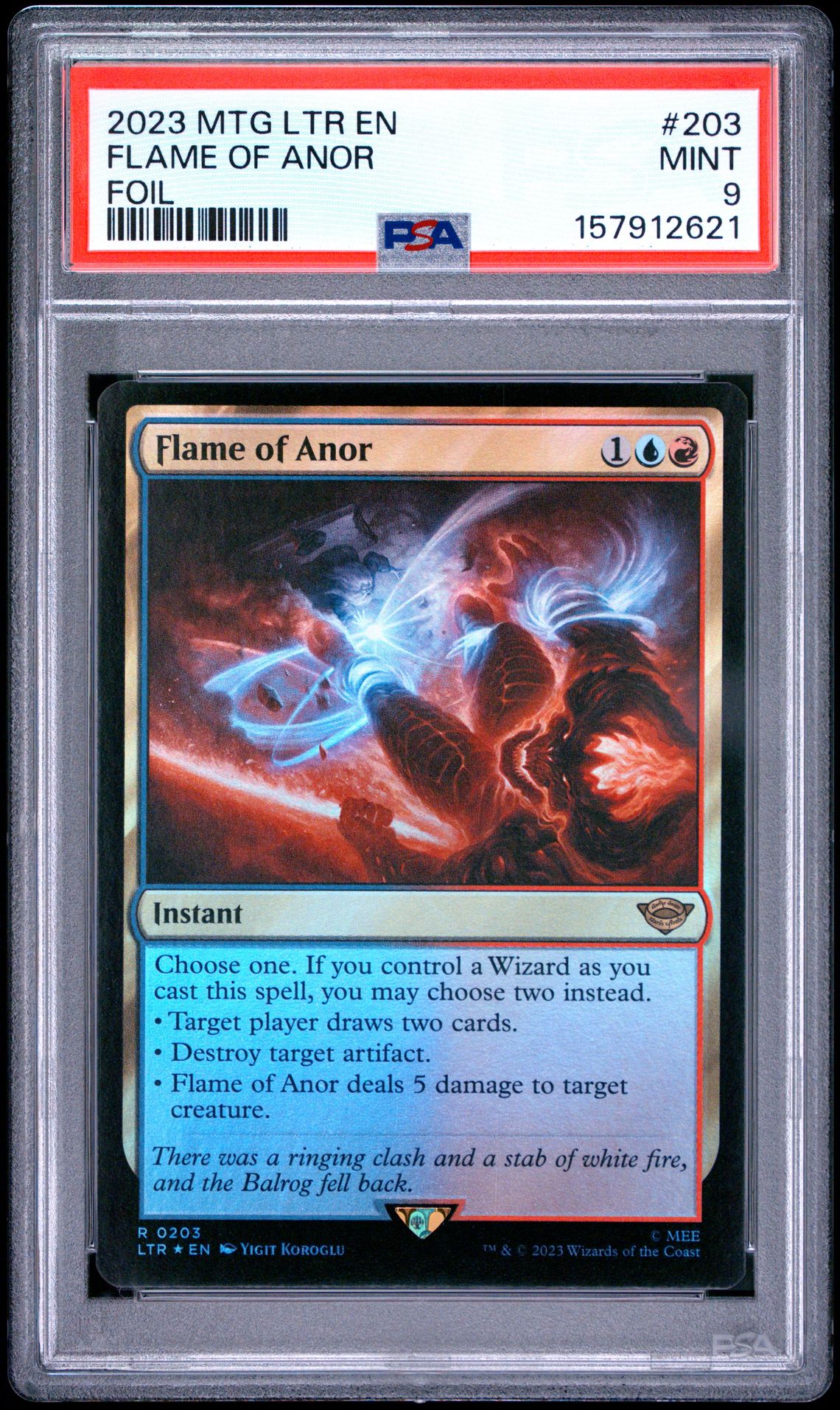 2023 Magic The Gathering The Lord Of The Rings: Tales Of Middle-Earth Flame Of Anor #203 (Foil) Mint 9 front