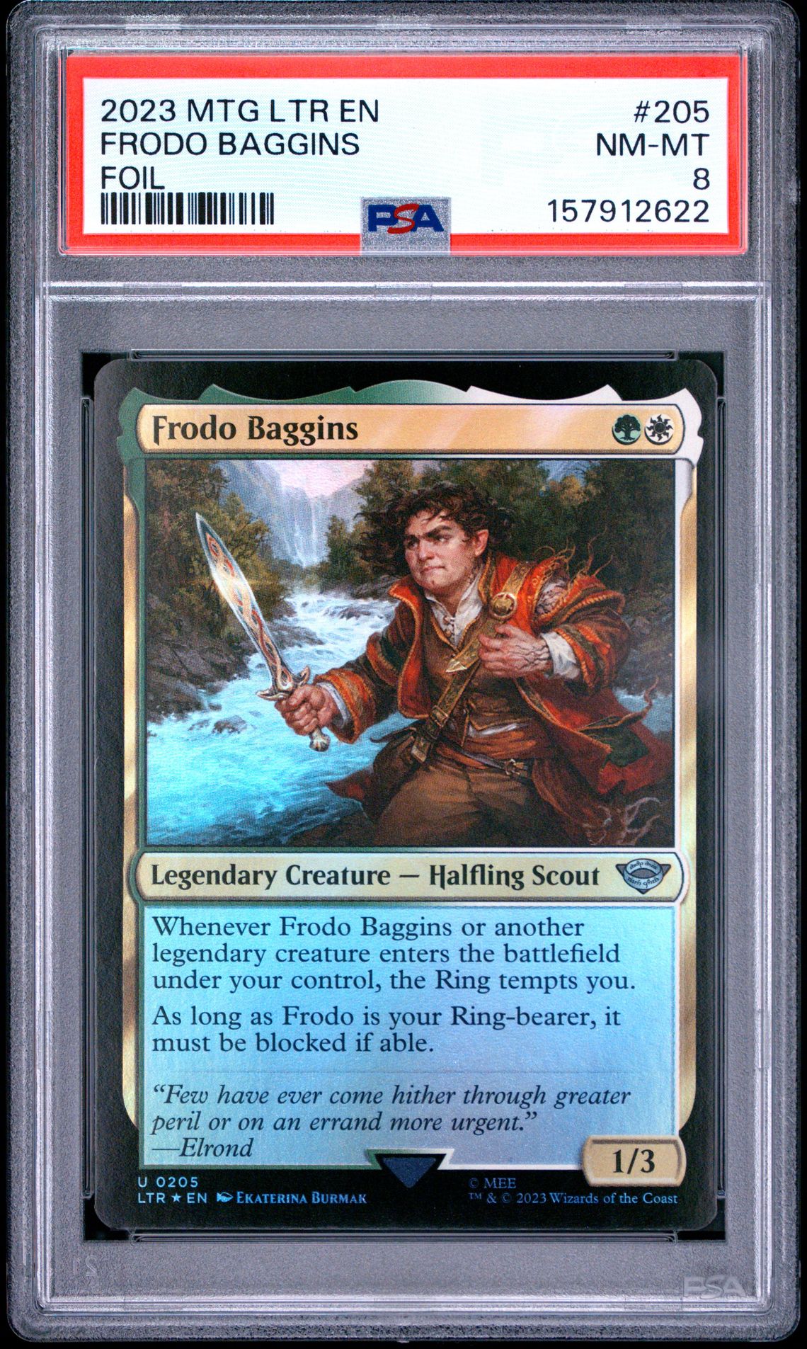 2023 Magic The Gathering The Lord Of The Rings: Tales Of Middle-Earth Frodo Baggins #205 (Foil) Nm-Mt 8 front
