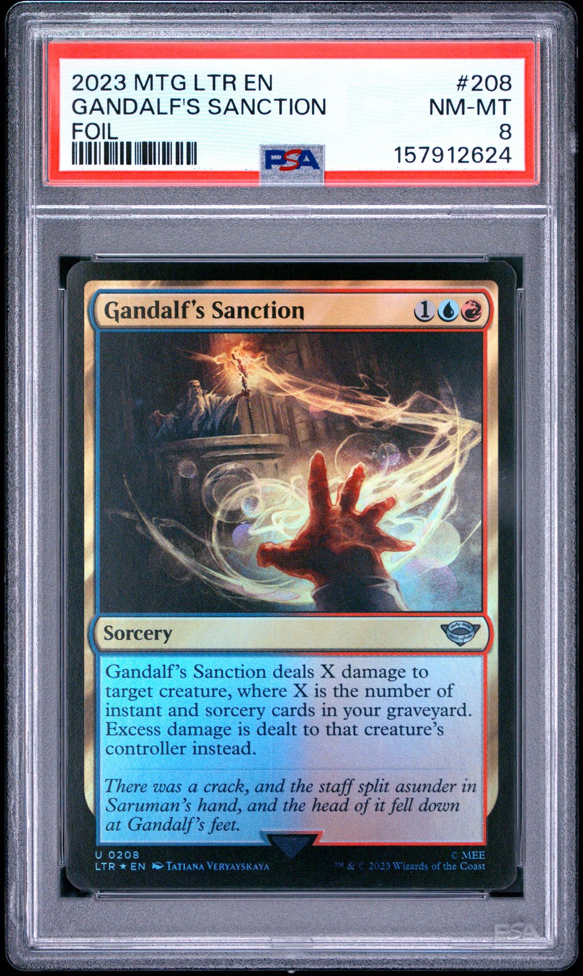 2023 Magic The Gathering The Lord Of The Rings: Tales Of Middle-Earth Gandalf's Sanction #208 (Foil) Nm-Mt 8 front