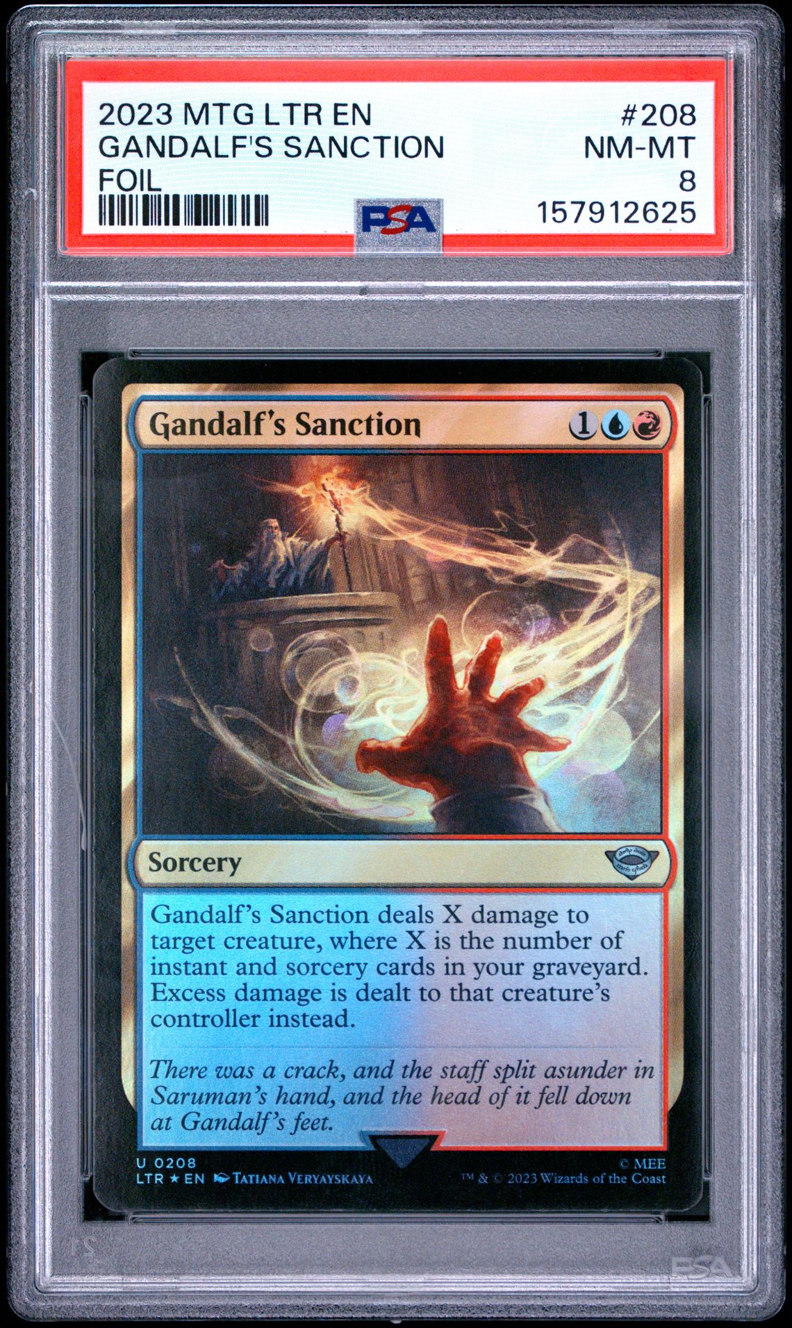 2023 Magic The Gathering The Lord Of The Rings: Tales Of Middle-Earth Gandalf's Sanction #208 (Foil) Nm-Mt 8 front