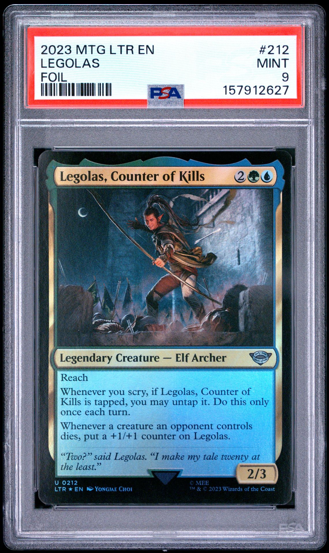 2023 Magic The Gathering The Lord Of The Rings: Tales Of Middle-Earth Legolas #212 (Foil) Mint 9 front