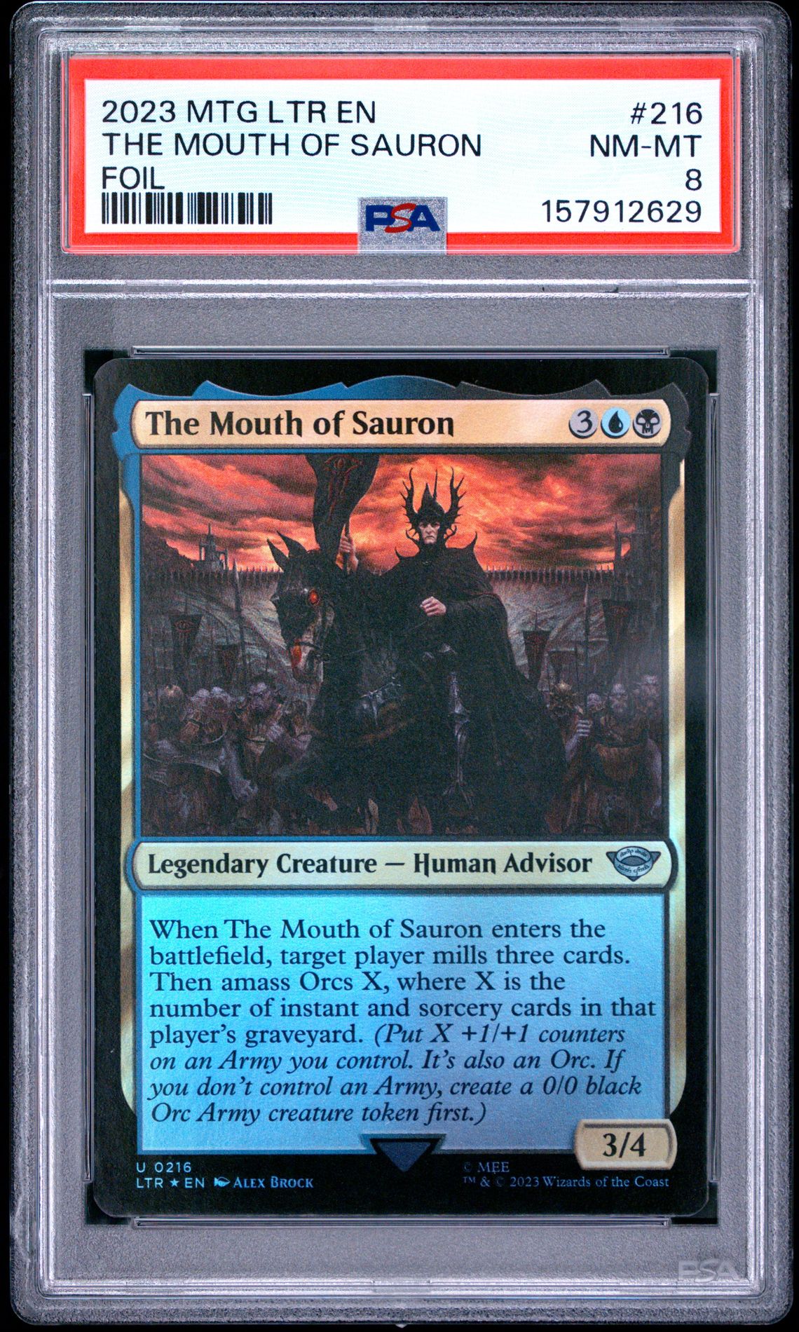 2023 Magic The Gathering The Lord Of The Rings: Tales Of Middle-Earth The Mouth Of Sauron #216 (Foil) Nm-Mt 8 front