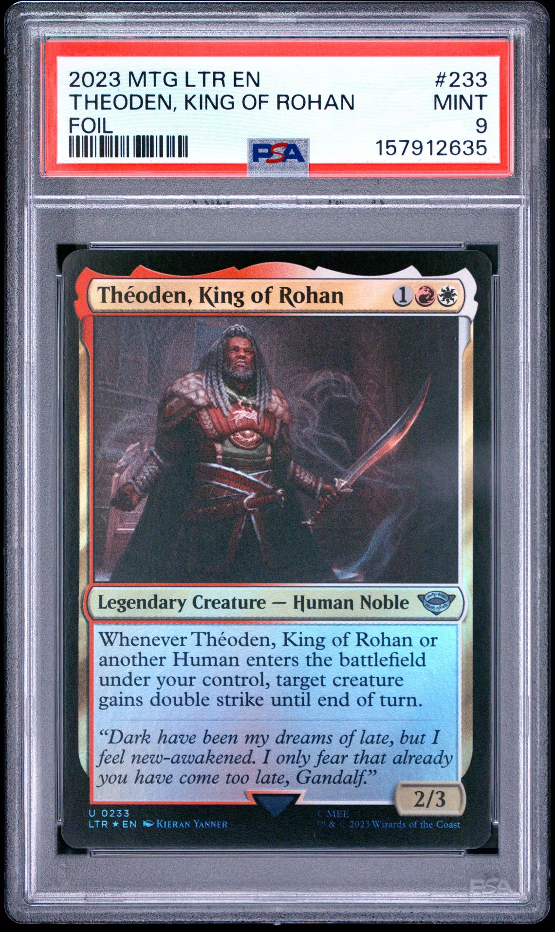 2023 Magic The Gathering The Lord Of The Rings: Tales Of Middle-Earth Theoden, King Of Rohan #233 (Foil) Mint 9 front