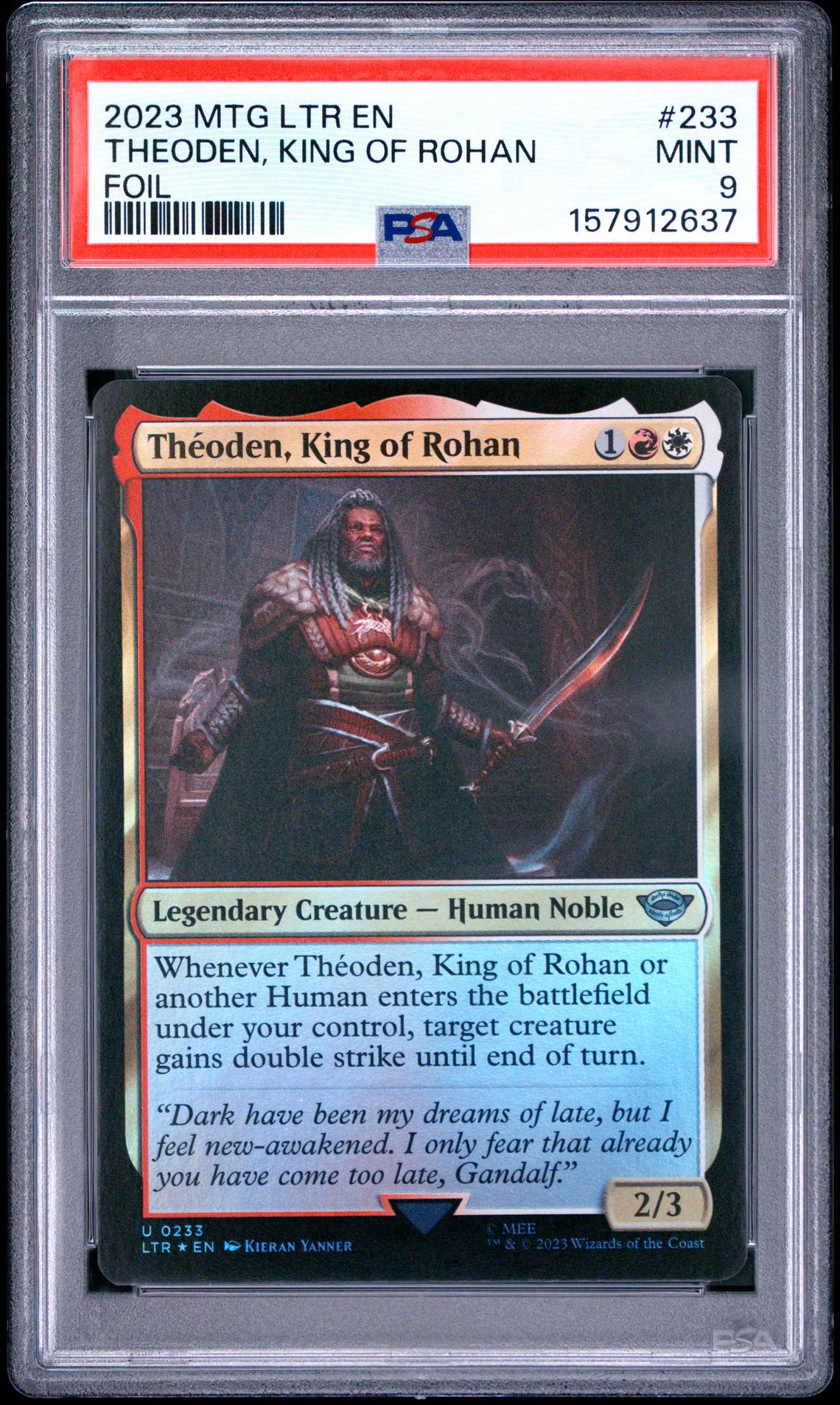 2023 Magic The Gathering The Lord Of The Rings: Tales Of Middle-Earth Theoden, King Of Rohan #233 (Foil) Mint 9 front