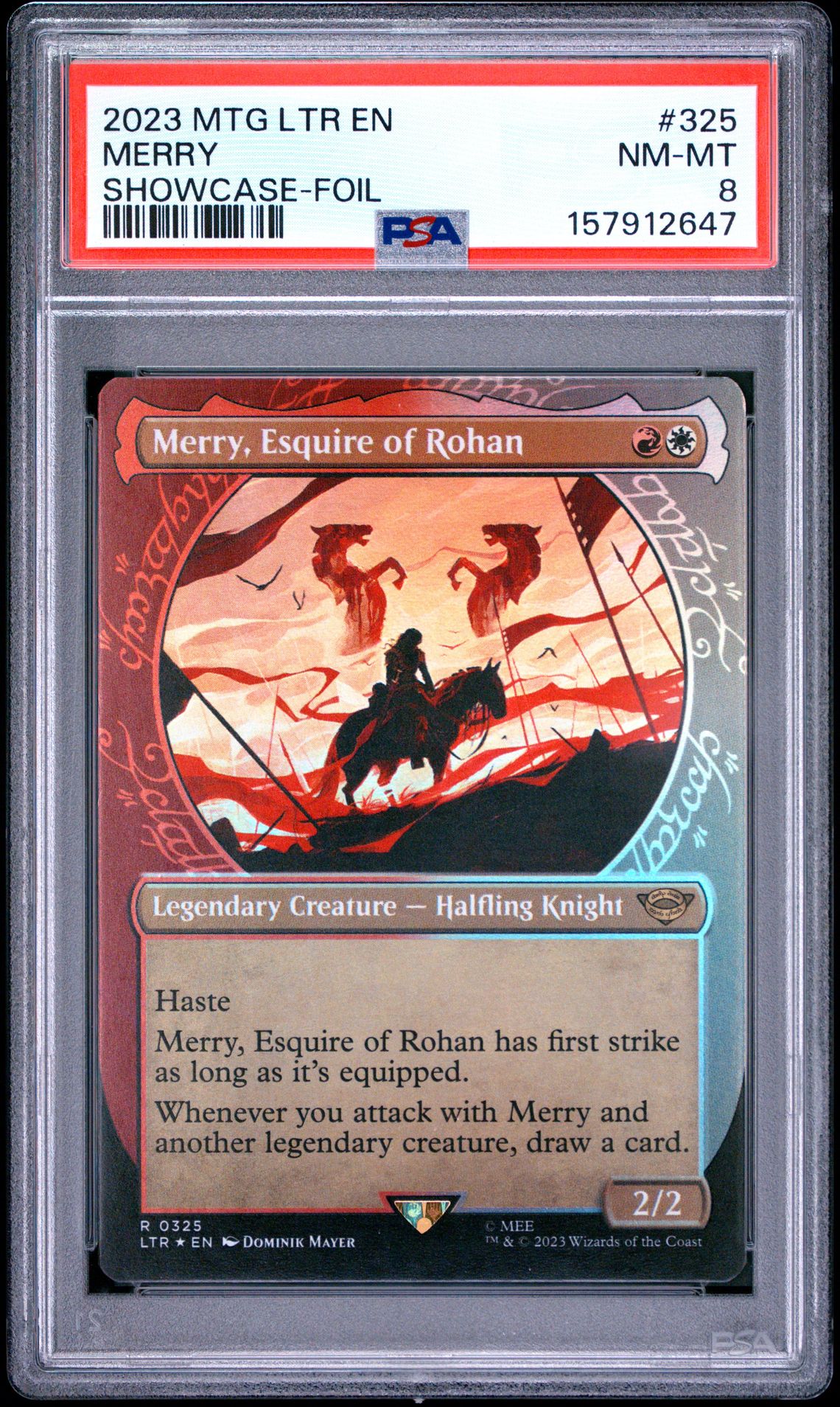 2023 Magic The Gathering The Lord Of The Rings: Tales Of Middle-Earth Merry #325 (Showcase-Foil) Nm-Mt 8 front