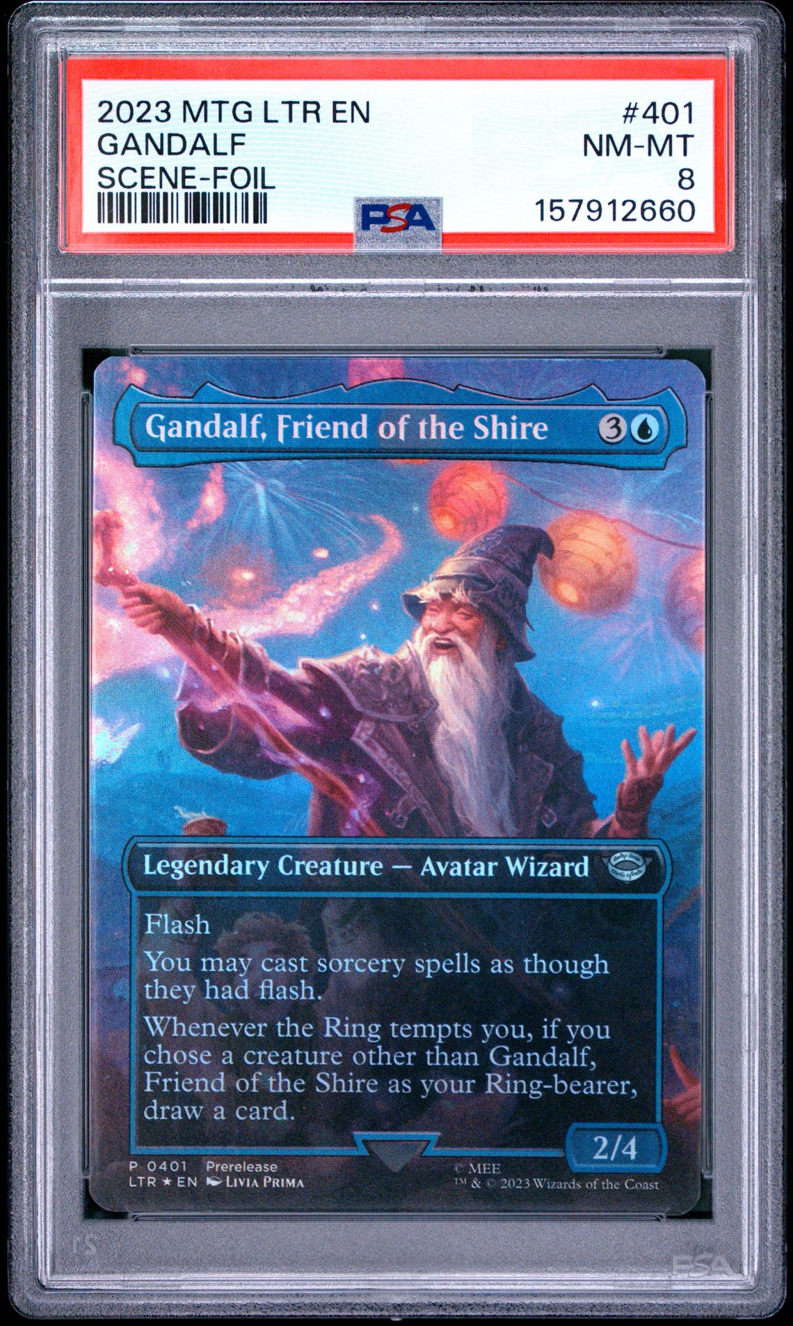 2023 Magic The Gathering The Lord Of The Rings: Tales Of Middle-Earth Gandalf #401 (Scene-Foil) Nm-Mt 8 front