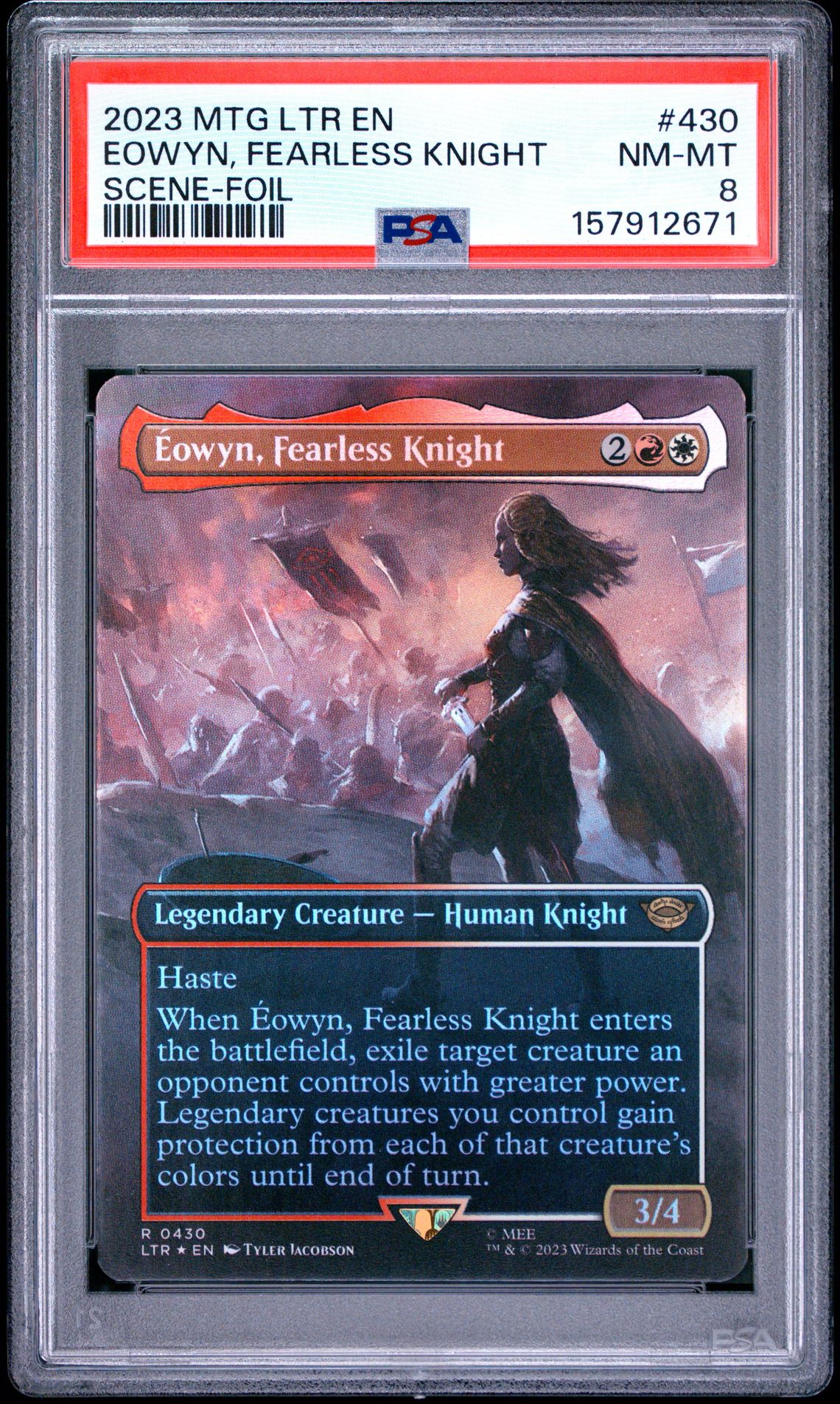 2023 Magic The Gathering The Lord Of The Rings: Tales Of Middle-Earth Eowyn, Fearless Knight #430 (Scene-Foil) Nm-Mt 8 front