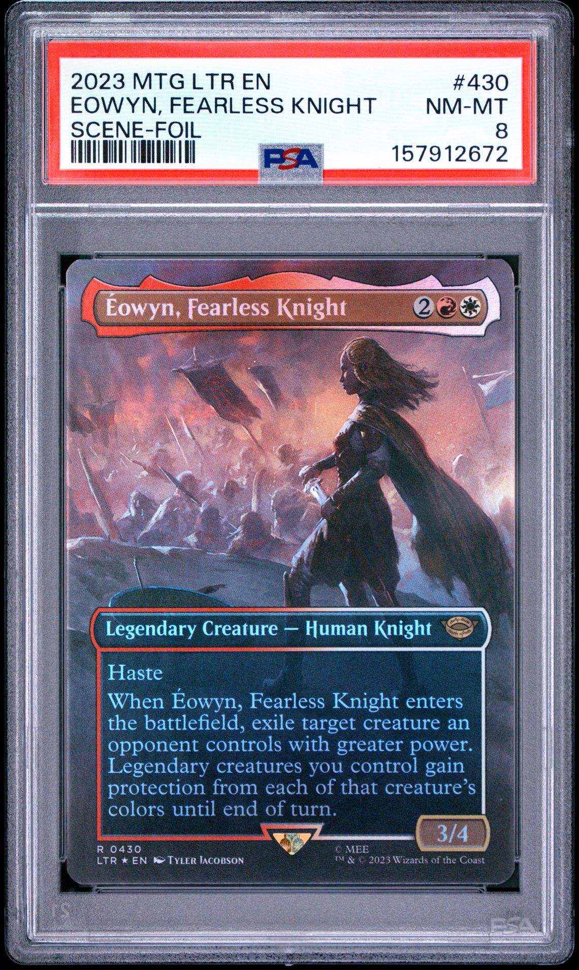 2023 Magic The Gathering The Lord Of The Rings: Tales Of Middle-Earth Eowyn, Fearless Knight #430 (Scene-Foil) Nm-Mt 8 front