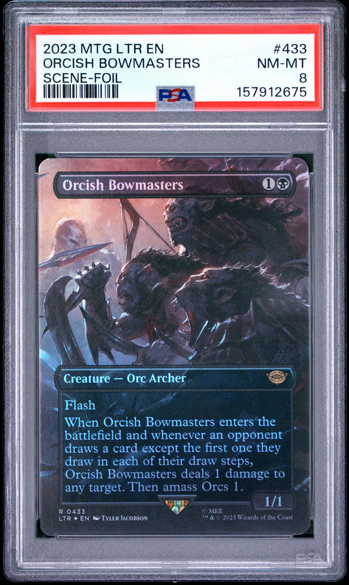 2023 Magic The Gathering The Lord Of The Rings: Tales Of Middle-Earth Orcish Bowmasters #433 (Scene-Foil) Nm-Mt 8 front