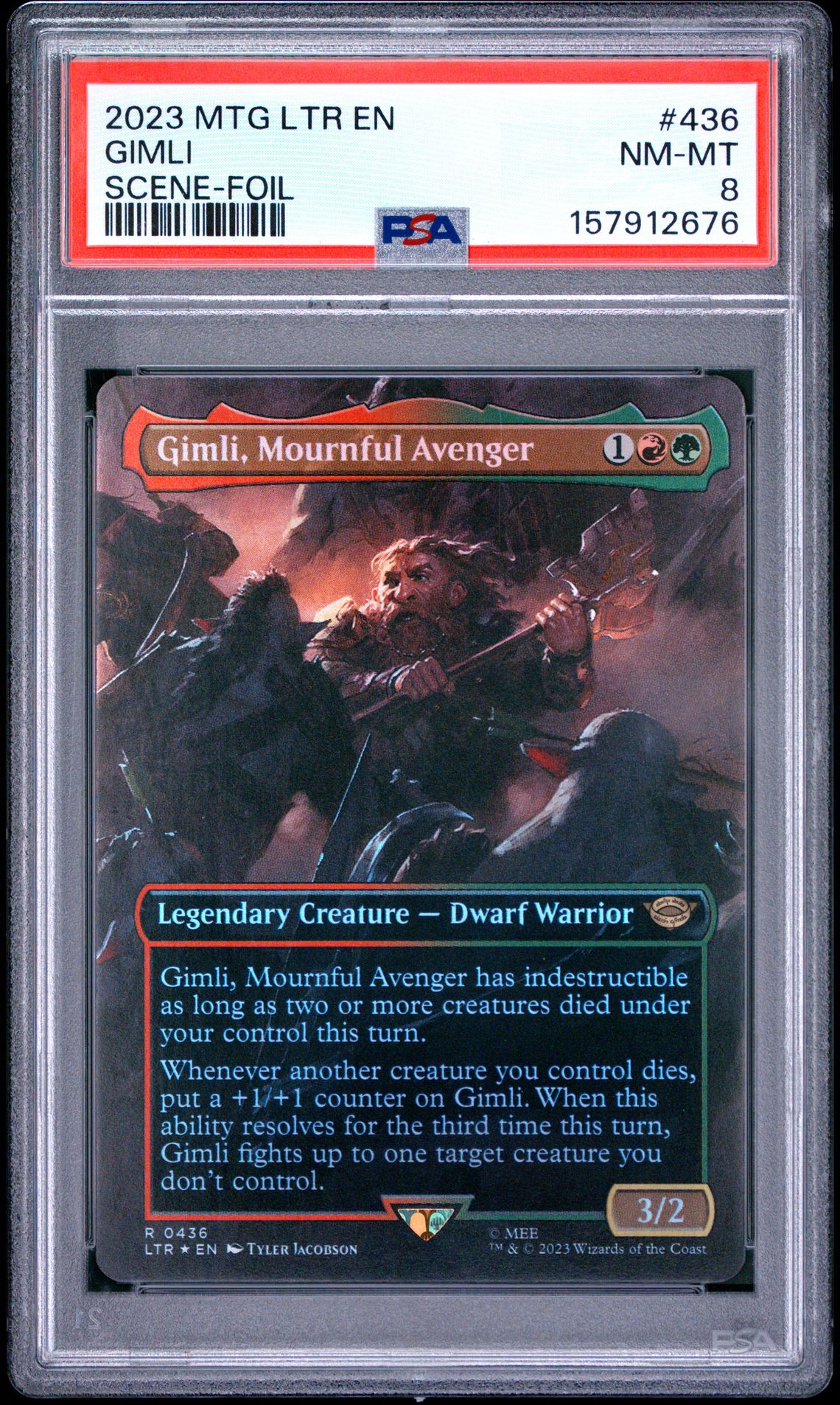 2023 Magic The Gathering The Lord Of The Rings: Tales Of Middle-Earth Gimli #436 (Scene-Foil) Nm-Mt 8 front