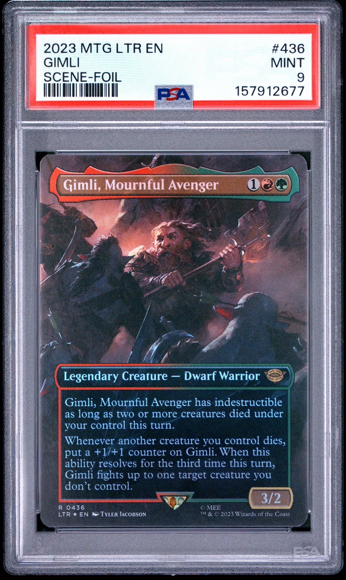 2023 Magic The Gathering The Lord Of The Rings: Tales Of Middle-Earth Gimli #436 (Scene-Foil) Mint 9 front