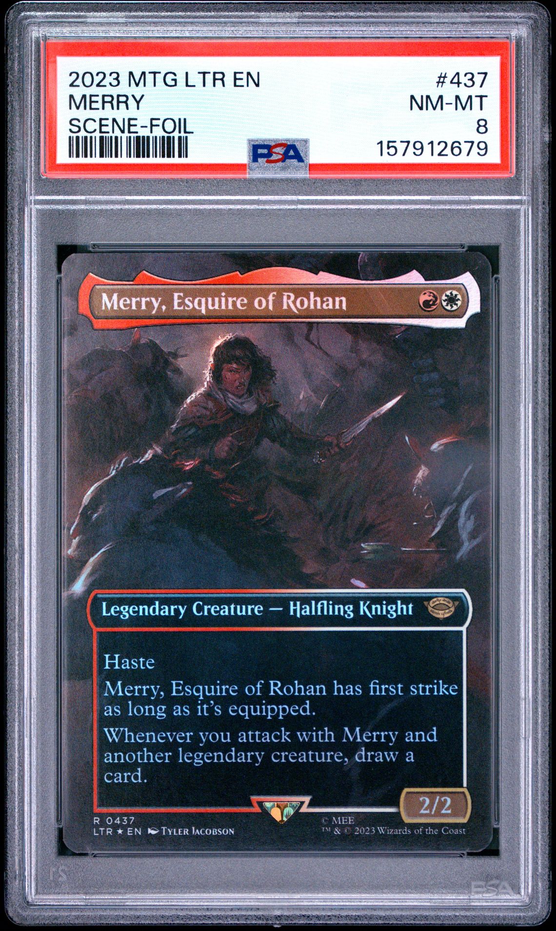 2023 Magic The Gathering The Lord Of The Rings: Tales Of Middle-Earth Merry #437 (Scene-Foil) Nm-Mt 8 front