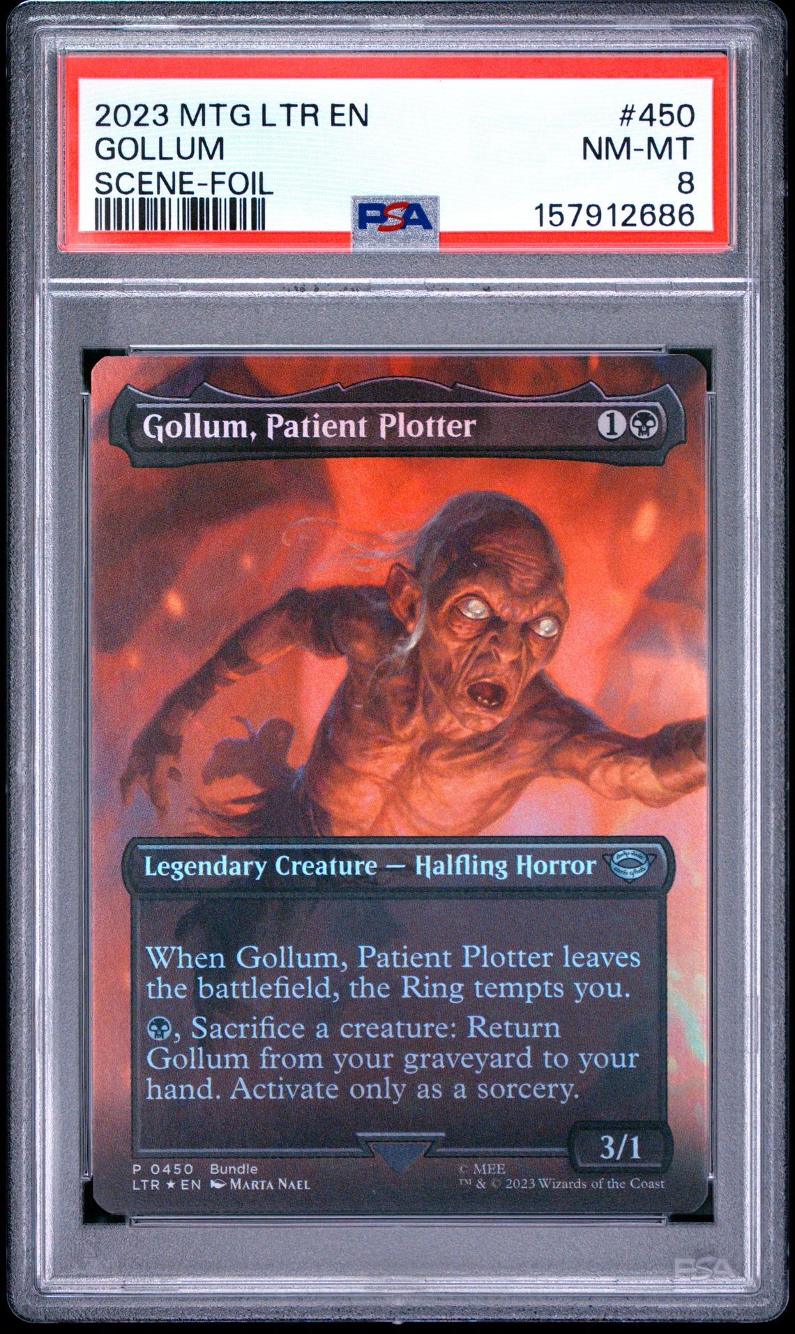 2023 Magic The Gathering The Lord Of The Rings: Tales Of Middle-Earth Gollum #450 (Scene-Foil) Nm-Mt 8 front