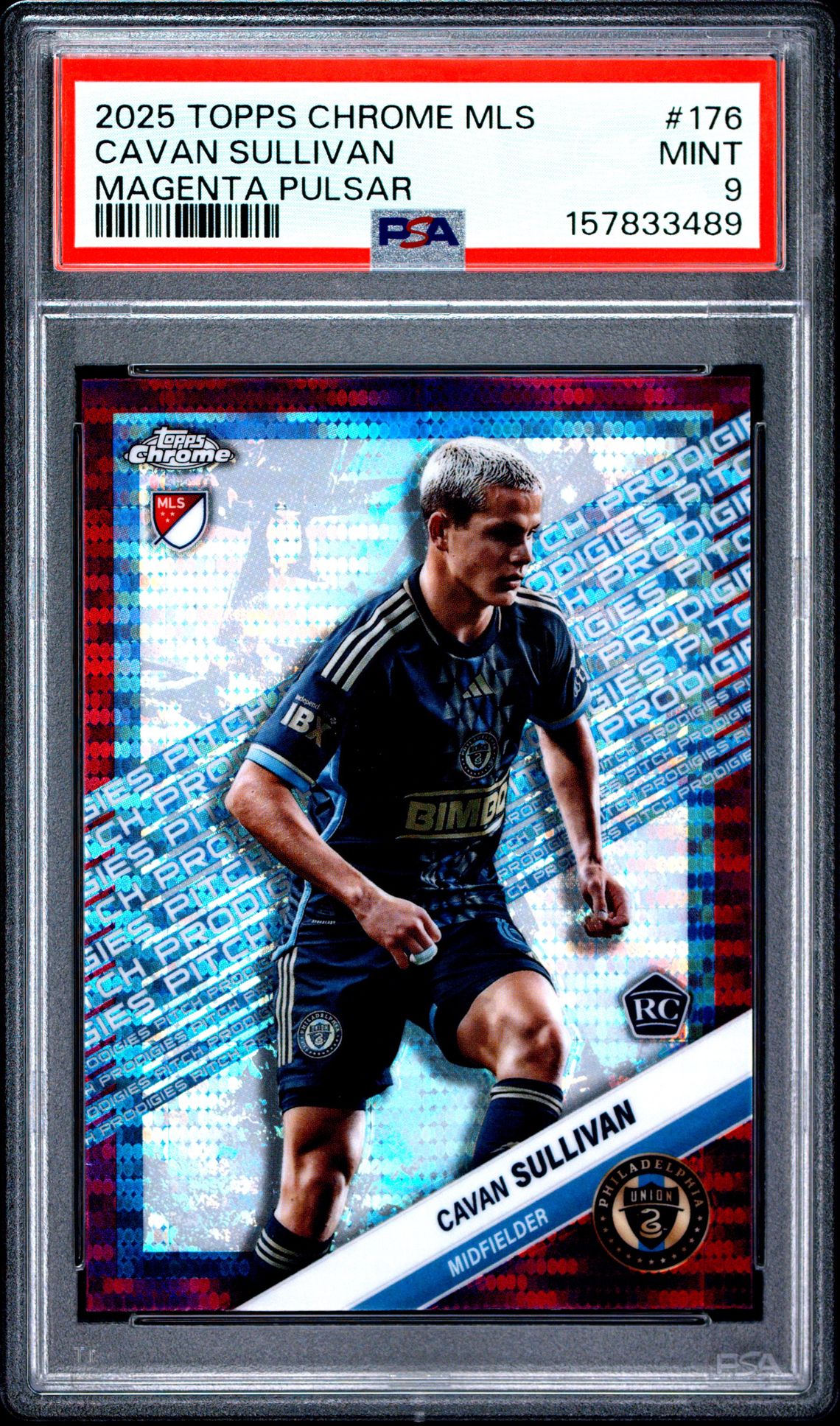 2025 Topps Chrome Mls Cavan Sullivan #176 (Magenta Pulsar) Mint 9 front