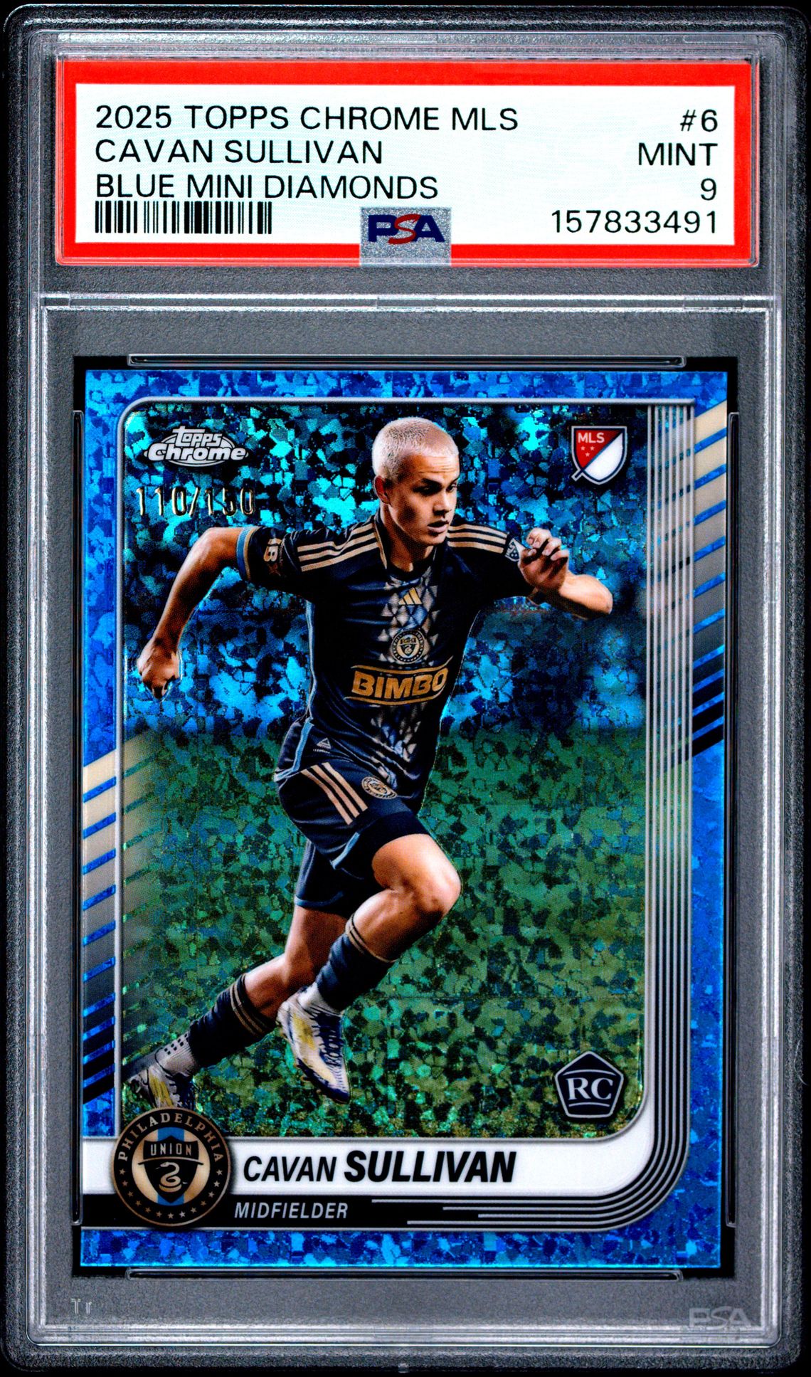 2025 Topps Chrome Mls Cavan Sullivan #6 (Blue Mini Diamonds) Mint 9 front