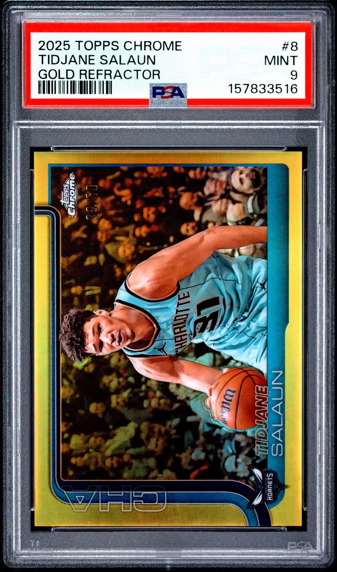 2025 Topps Chrome Tidjane Salaun #8 (Gold Refractor) Mint 9 front