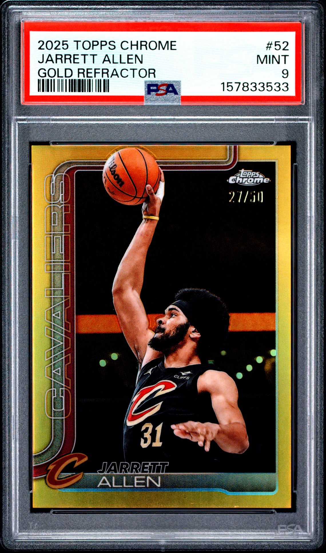 2025 Topps Chrome Jarrett Allen #52 (Gold Refractor) Mint 9 front