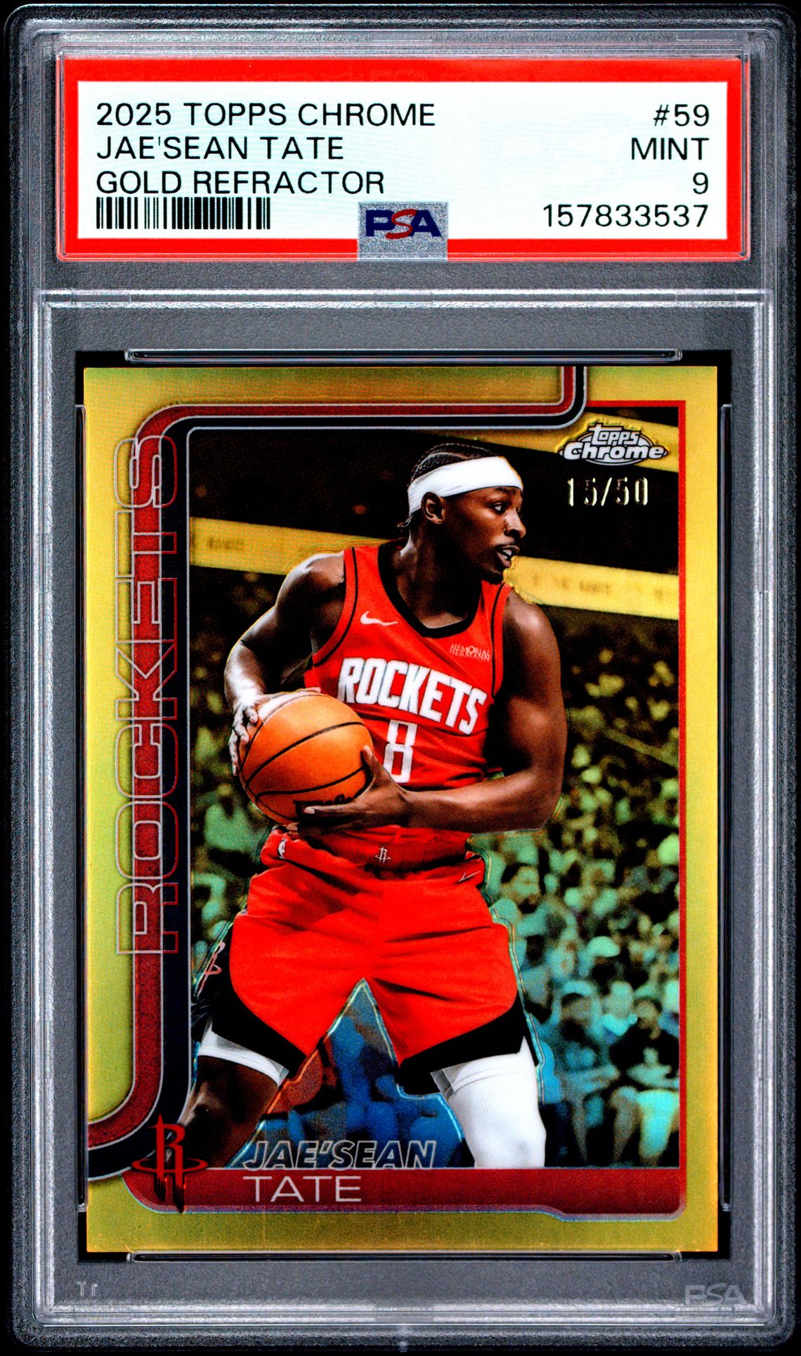 2025 Topps Chrome Jae'sean Tate #59 (Gold Refractor) Mint 9 front