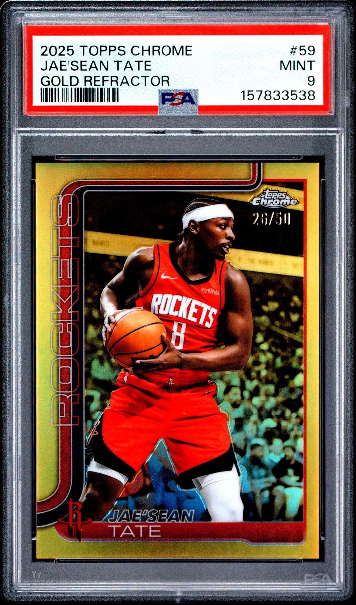 2025 Topps Chrome Jae'sean Tate #59 (Gold Refractor) Mint 9 front