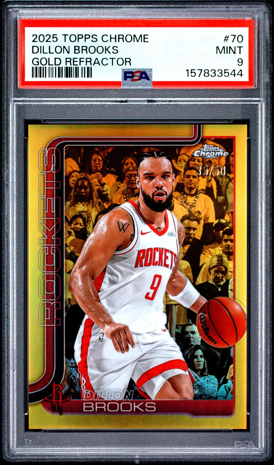 2025 Topps Chrome Dillon Brooks #70 (Gold Refractor) Mint 9 front