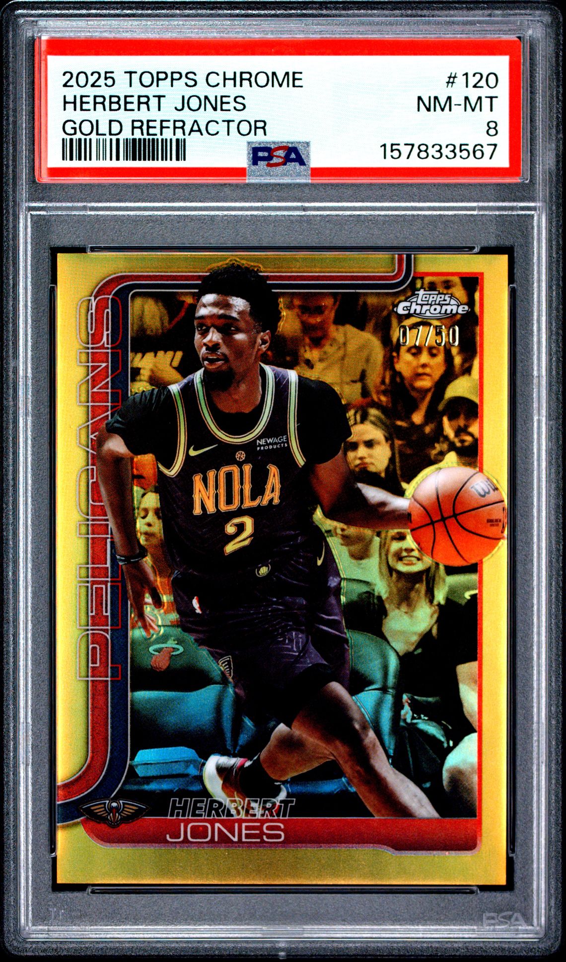 2025 Topps Chrome Herbert Jones #120 (Gold Refractor) Nm-Mt 8 front