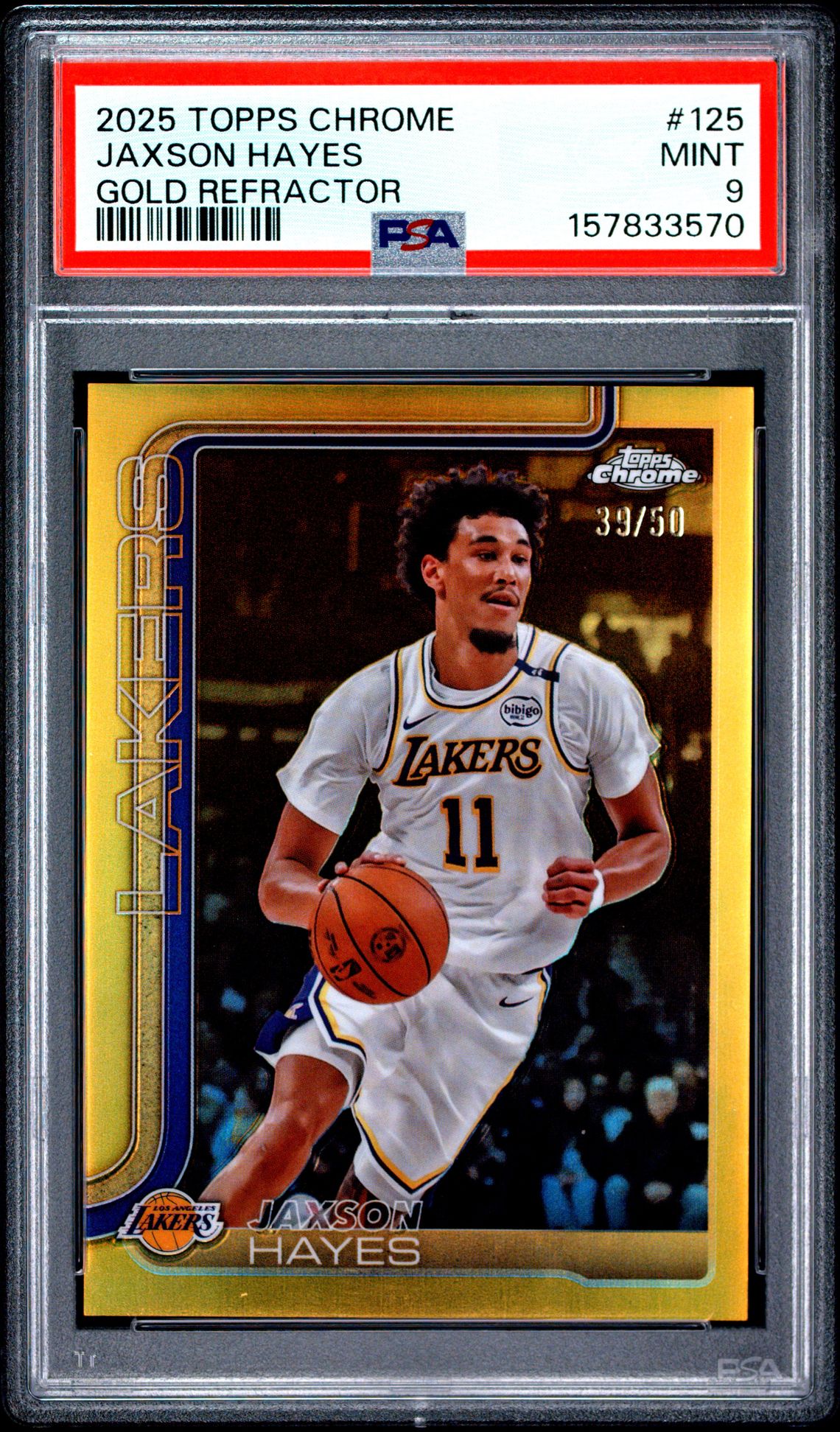 2025 Topps Chrome Jaxson Hayes #125 (Gold Refractor) Mint 9 front