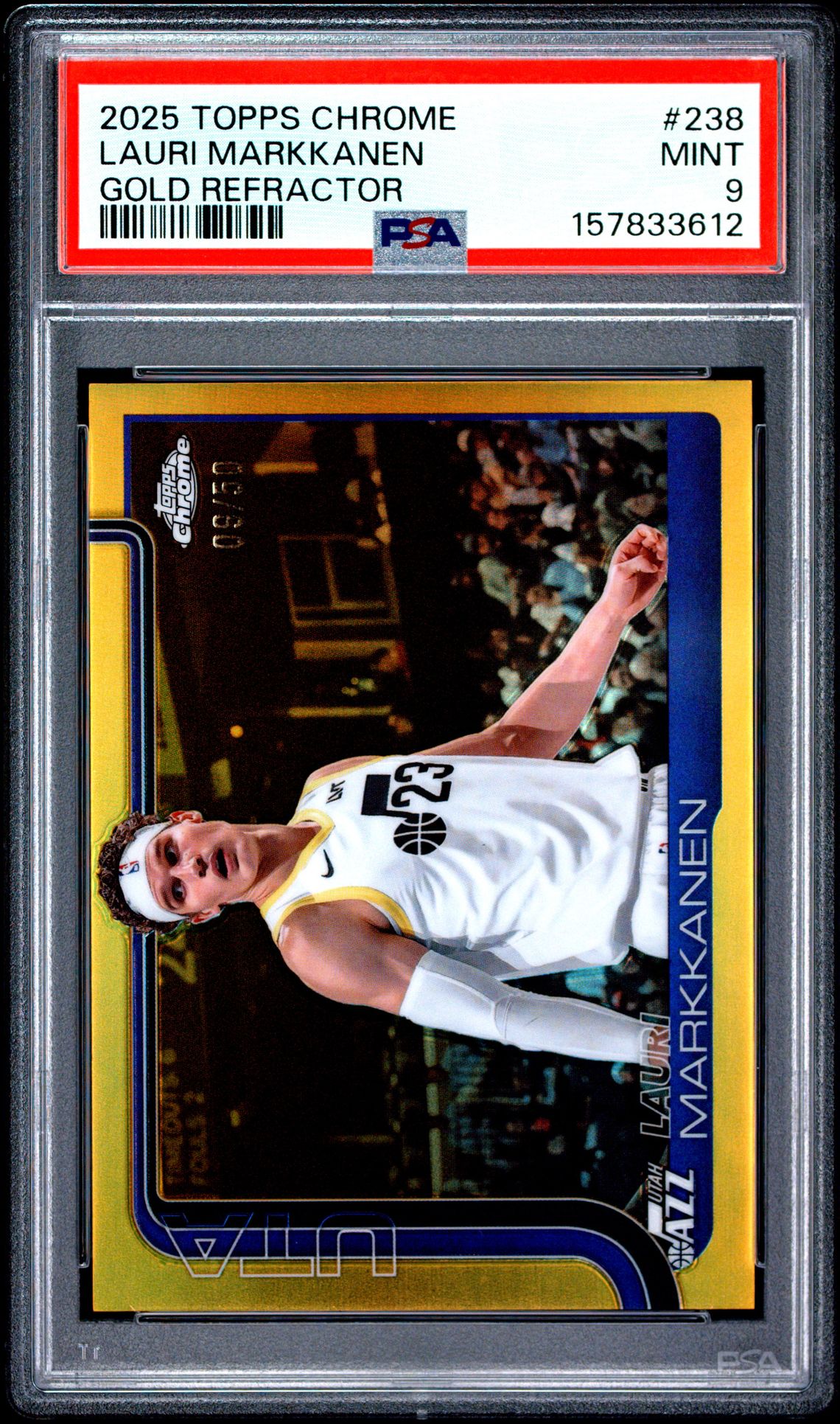 2025 Topps Chrome Lauri Markkanen #238 (Gold Refractor) Mint 9 front