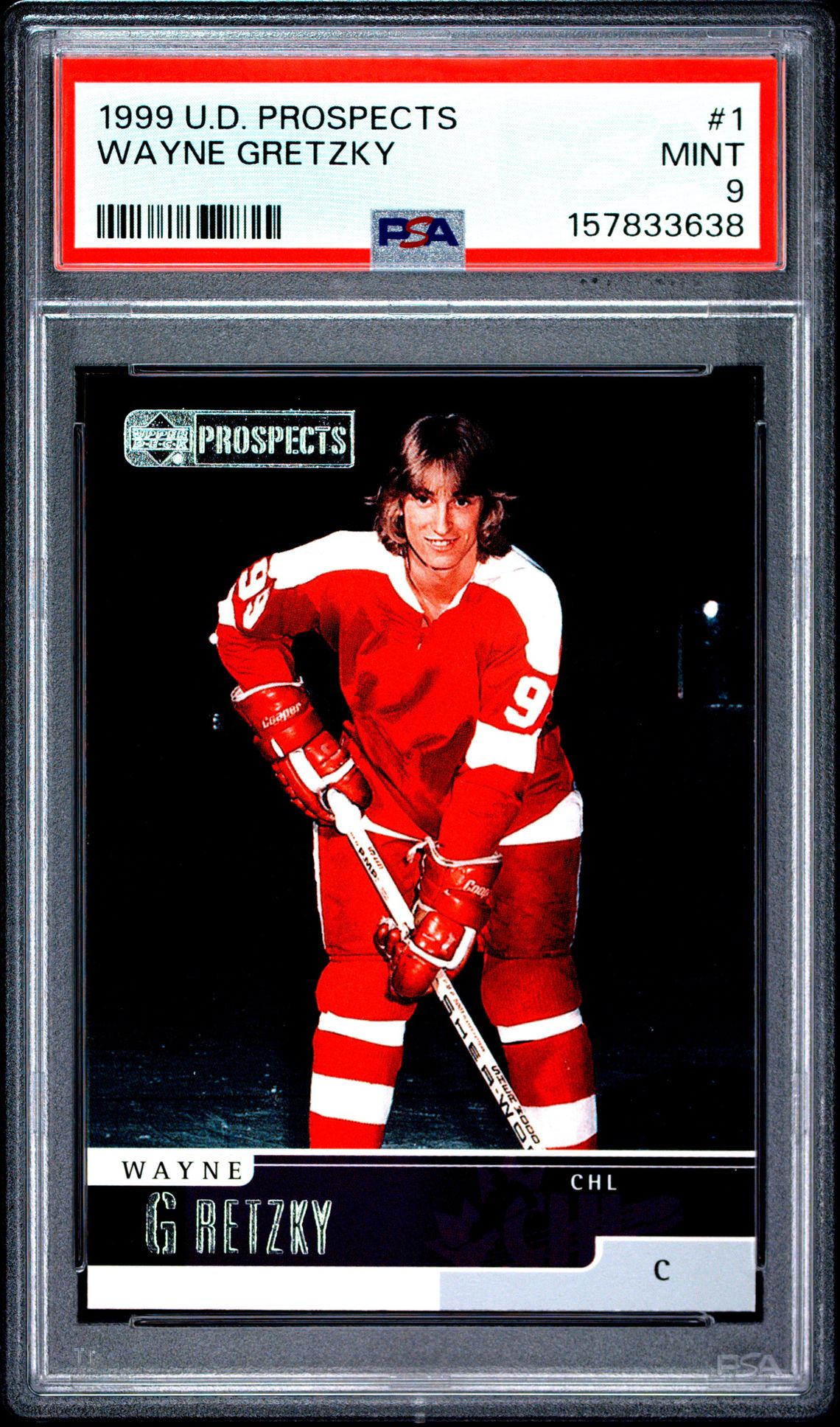 1999 Upper Deck Prospects Wayne Gretzky #1 Mint 9 front