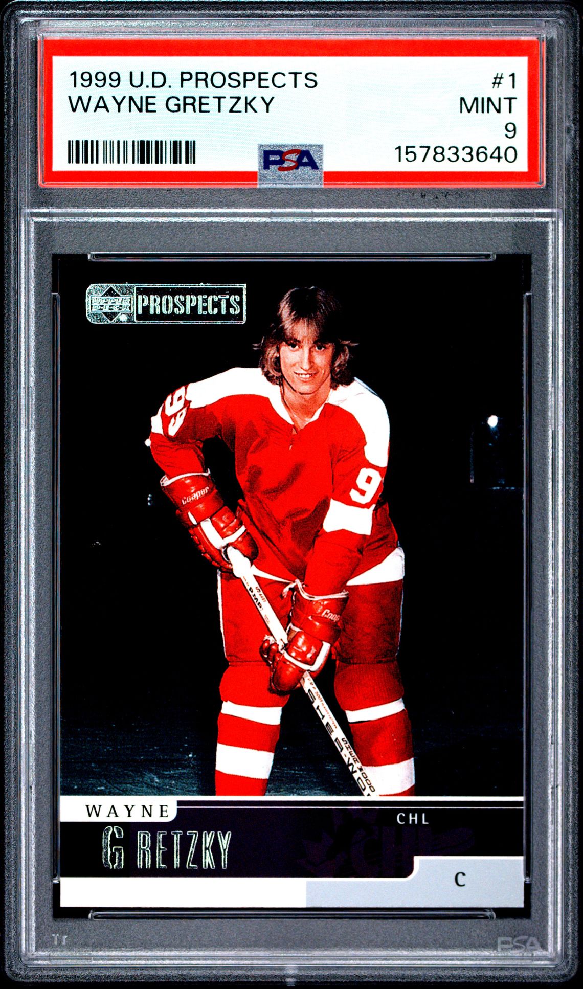1999 Upper Deck Prospects Wayne Gretzky #1 Mint 9 front