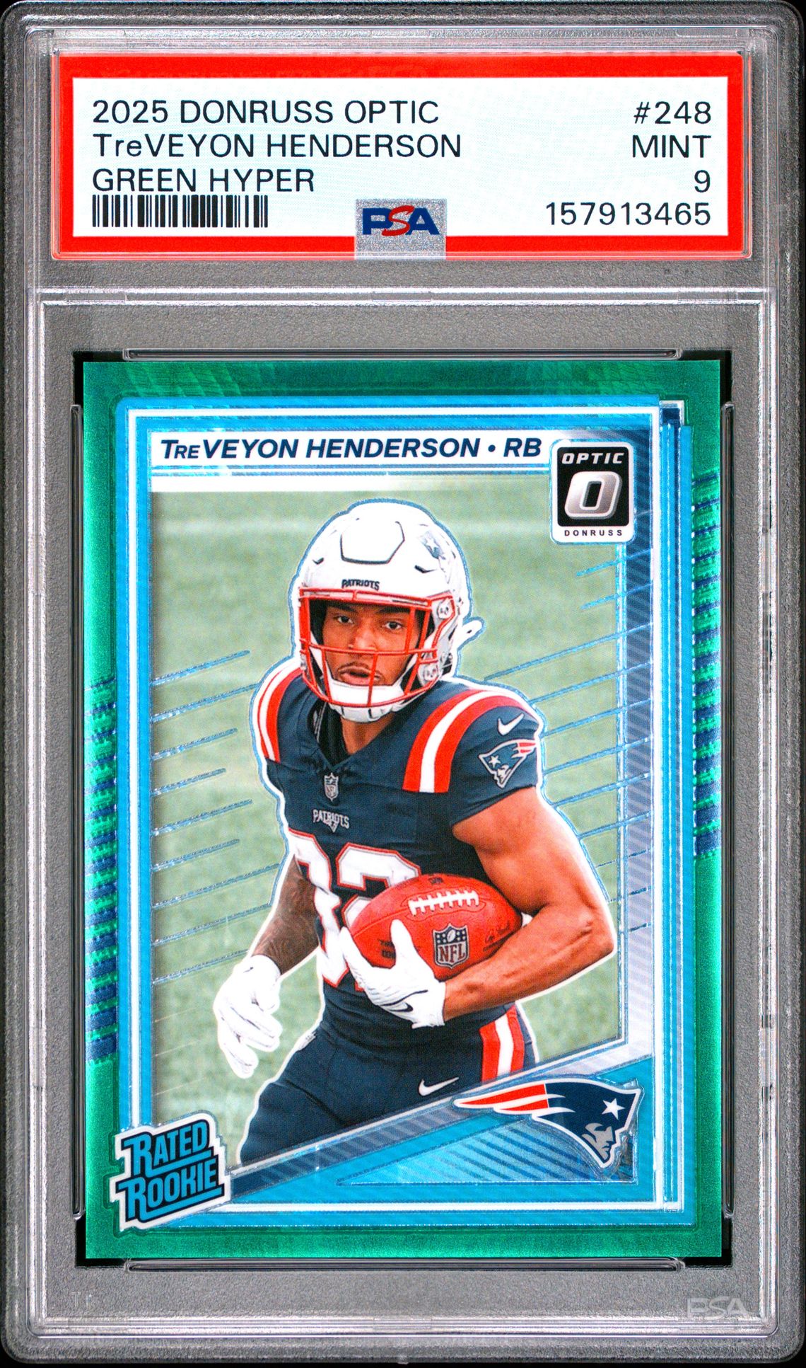 2025 Panini Donruss Optic Treveyon Henderson #248 (Green Hyper) Mint 9 front