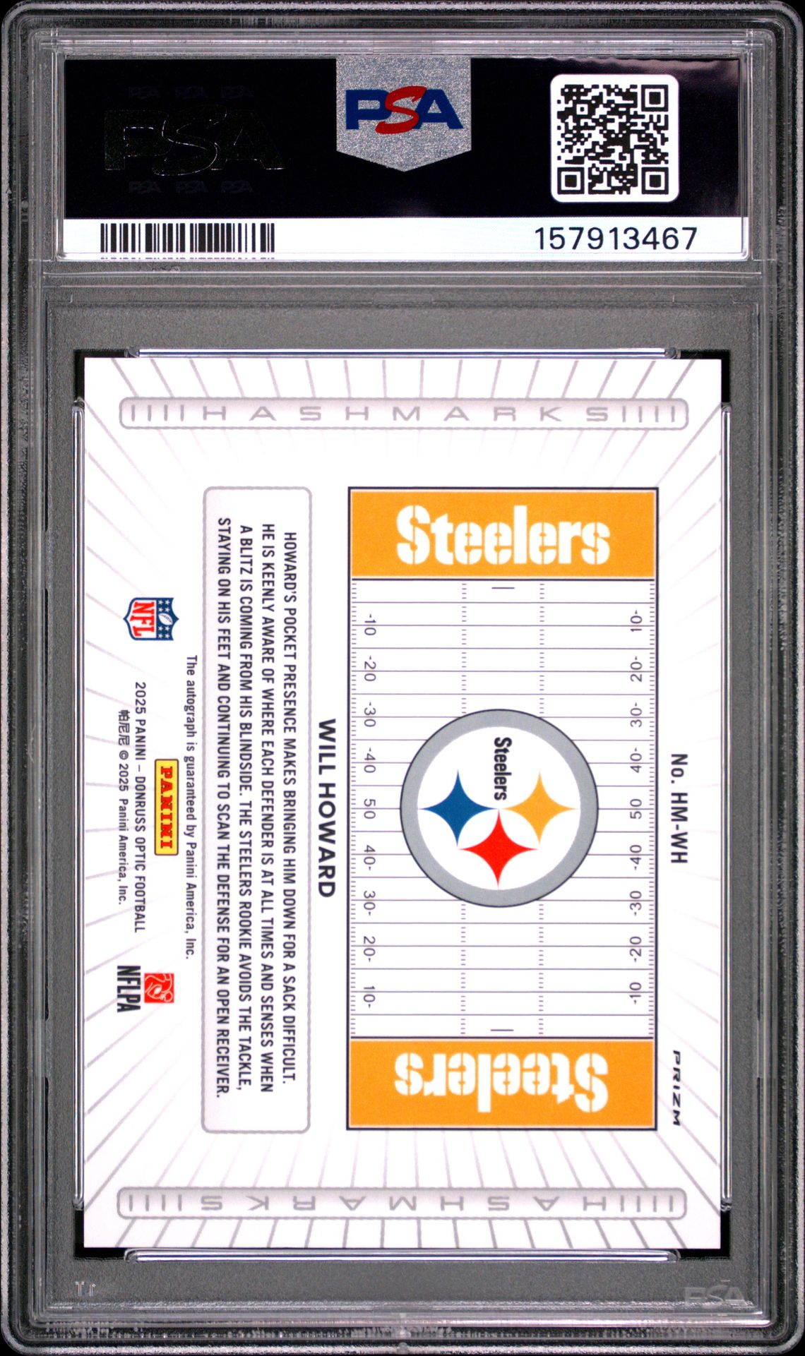 2025 Panini Donruss Optic Hash Marks Will Howard #Wh Mint 9 back