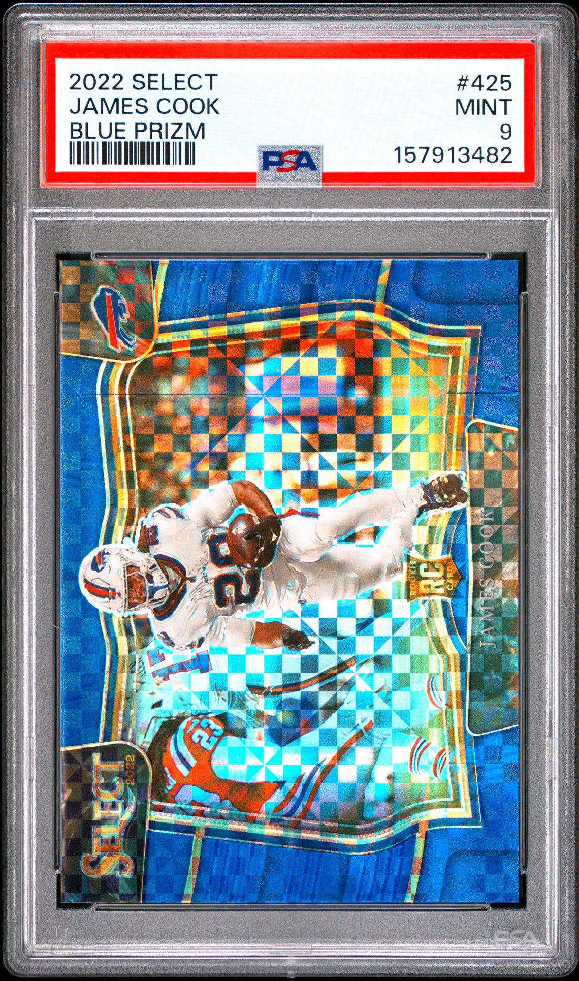 2022 Panini Select James Cook #425 (Blue Prizm) Mint 9 front