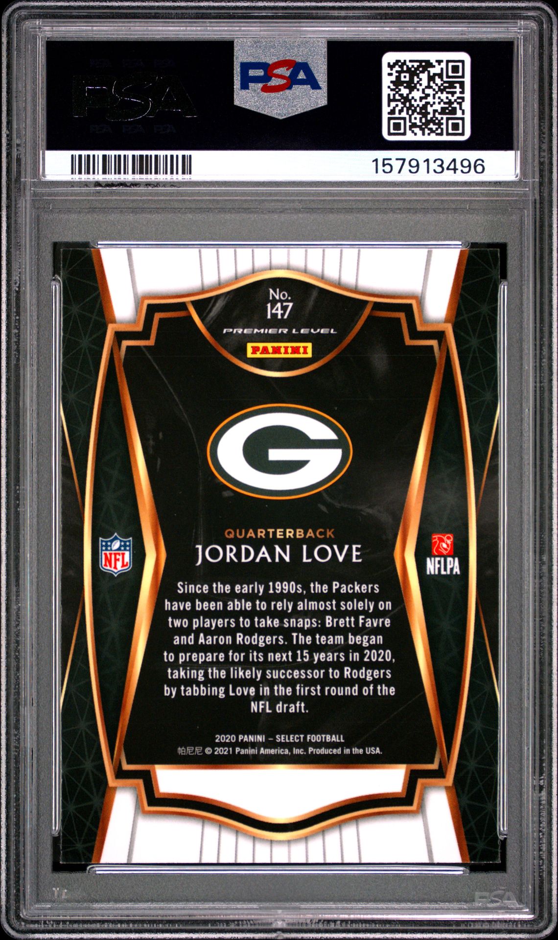 2020 Panini Select Jordan Love #147 Mint 9 back
