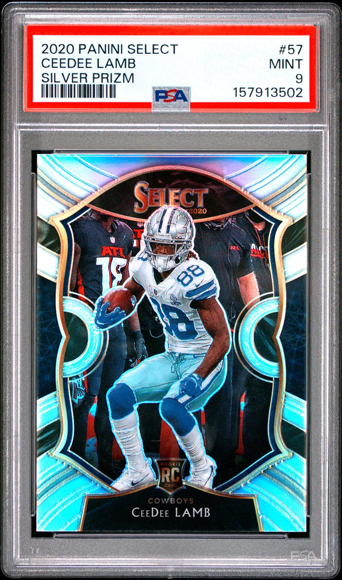 2020 Panini Select Ceedee Lamb #57 (Silver Prizm) Mint 9 front