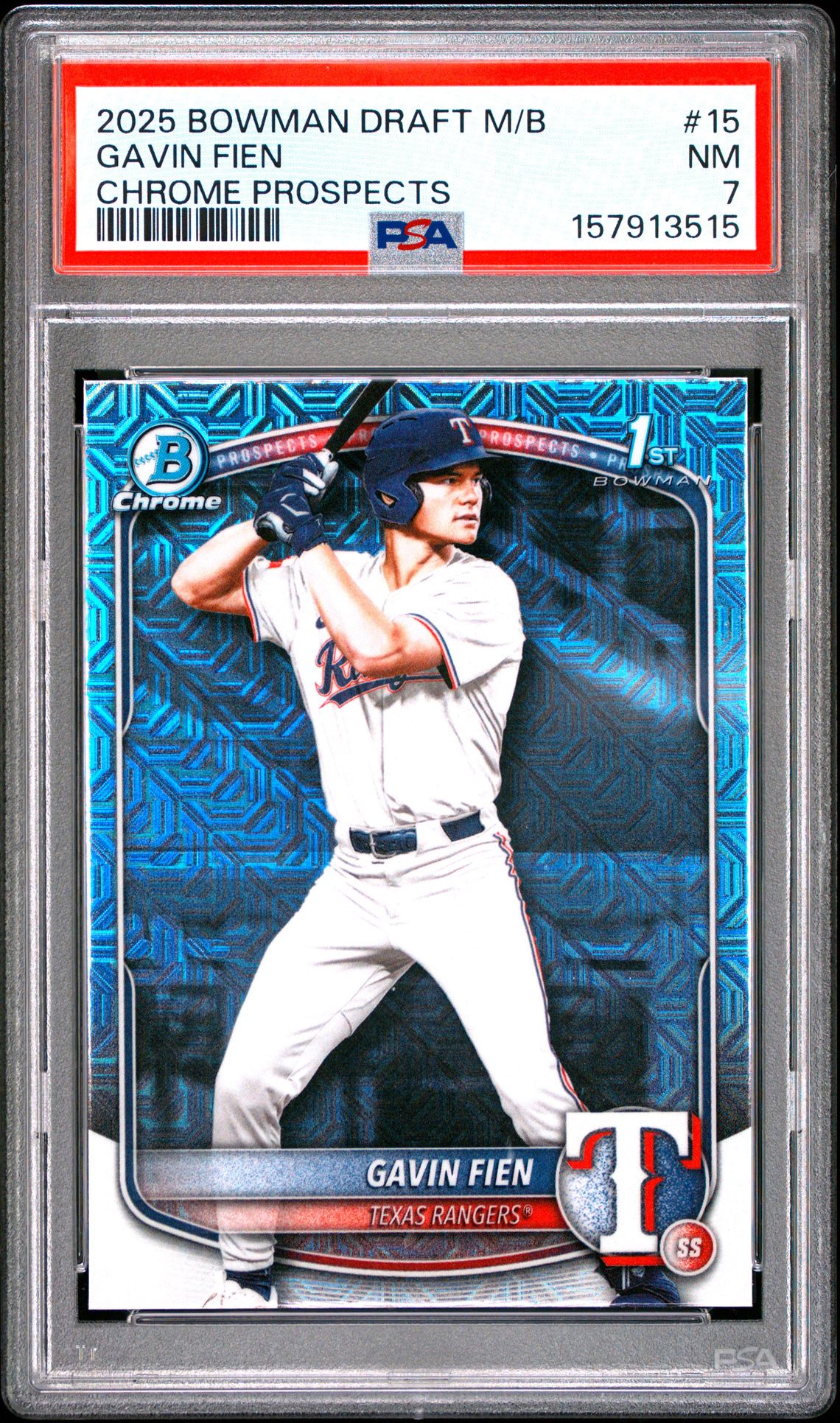 2025 Bowman Draft Mega Box Chrome Prospects Gavin Fien #15 (Chrome Prospects) Nm 7 front