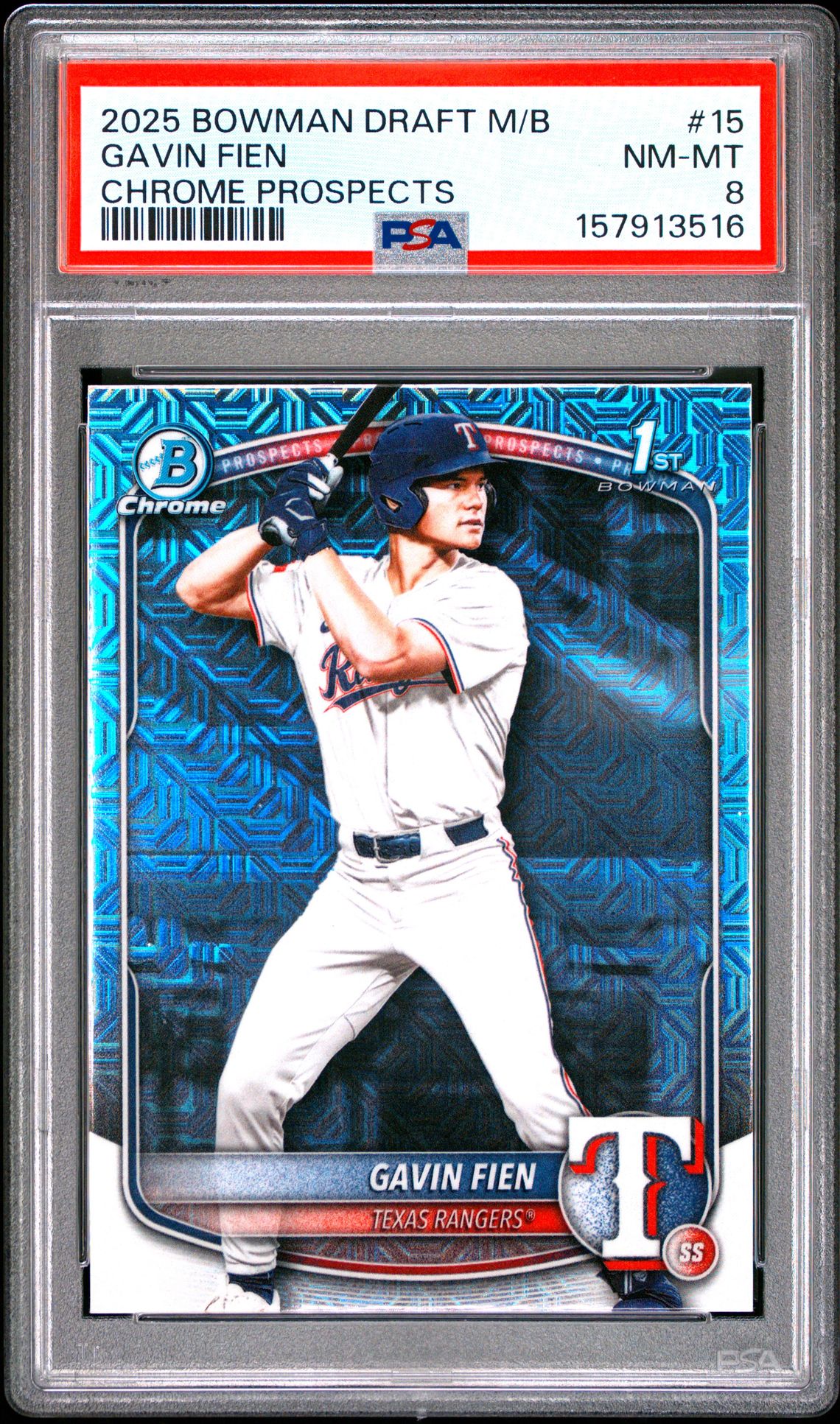 2025 Bowman Draft Mega Box Chrome Prospects Gavin Fien #15 (Chrome Prospects) Nm-Mt 8 front