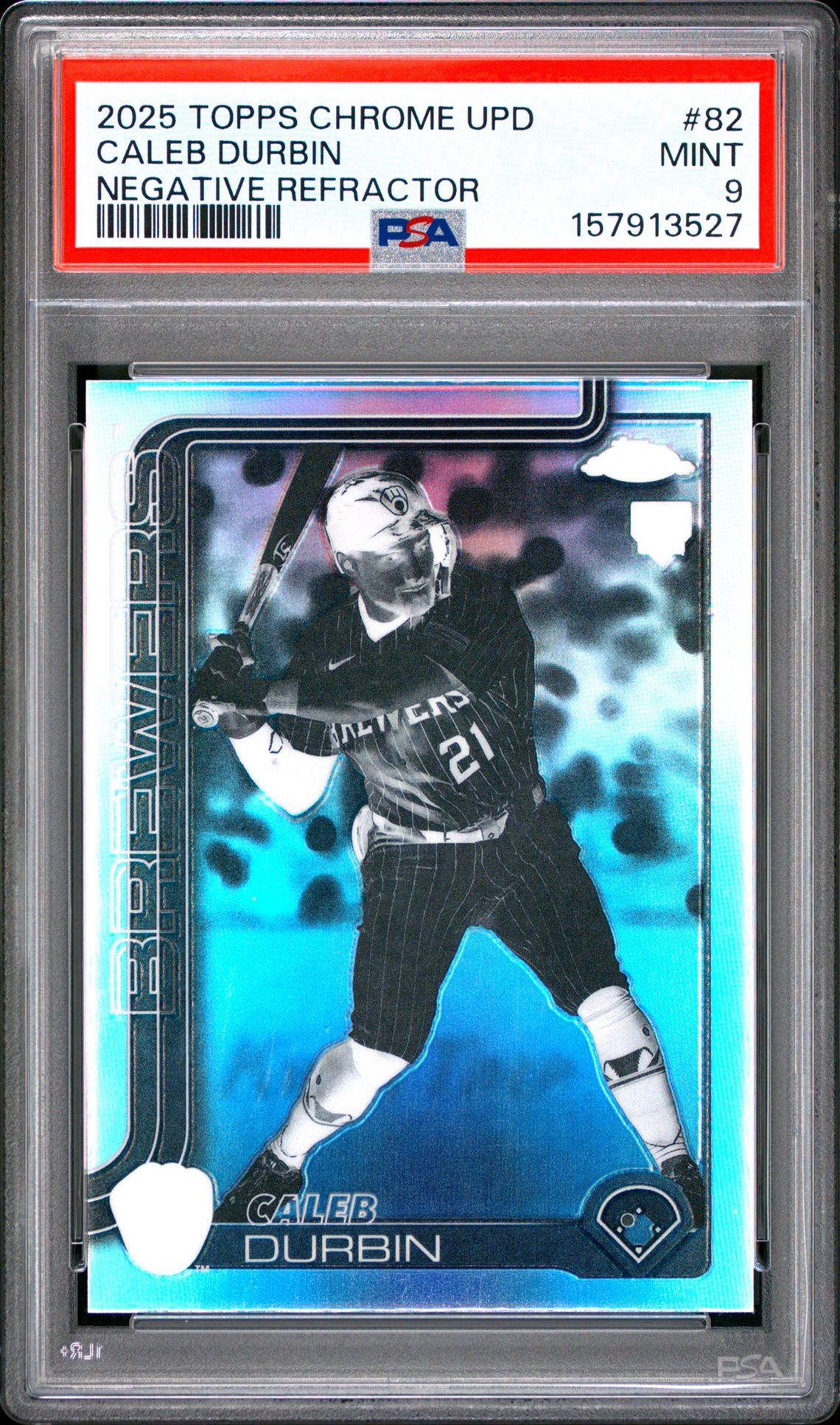 2025 Topps Chrome Update Caleb Durbin #82 (Negative Refractor) Mint 9 front