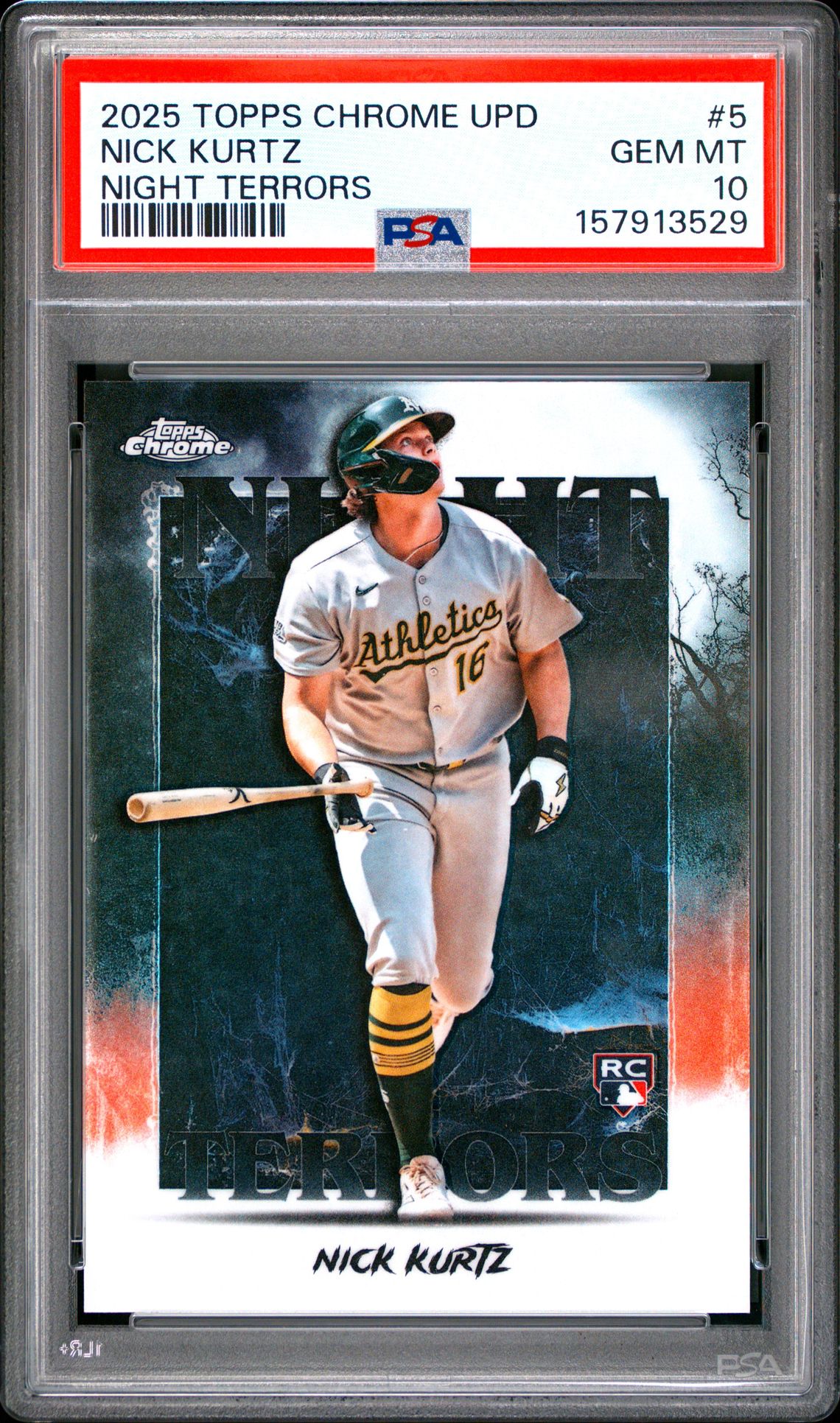 2025 Topps Chrome Update Night Terrors Nick Kurtz #5 Gem Mt 10 front
