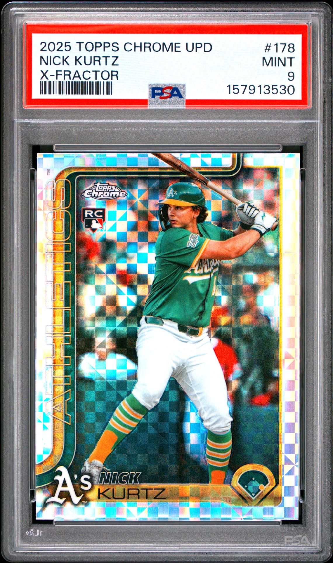2025 Topps Chrome Update Nick Kurtz #178 (X-Fractor) Mint 9 front