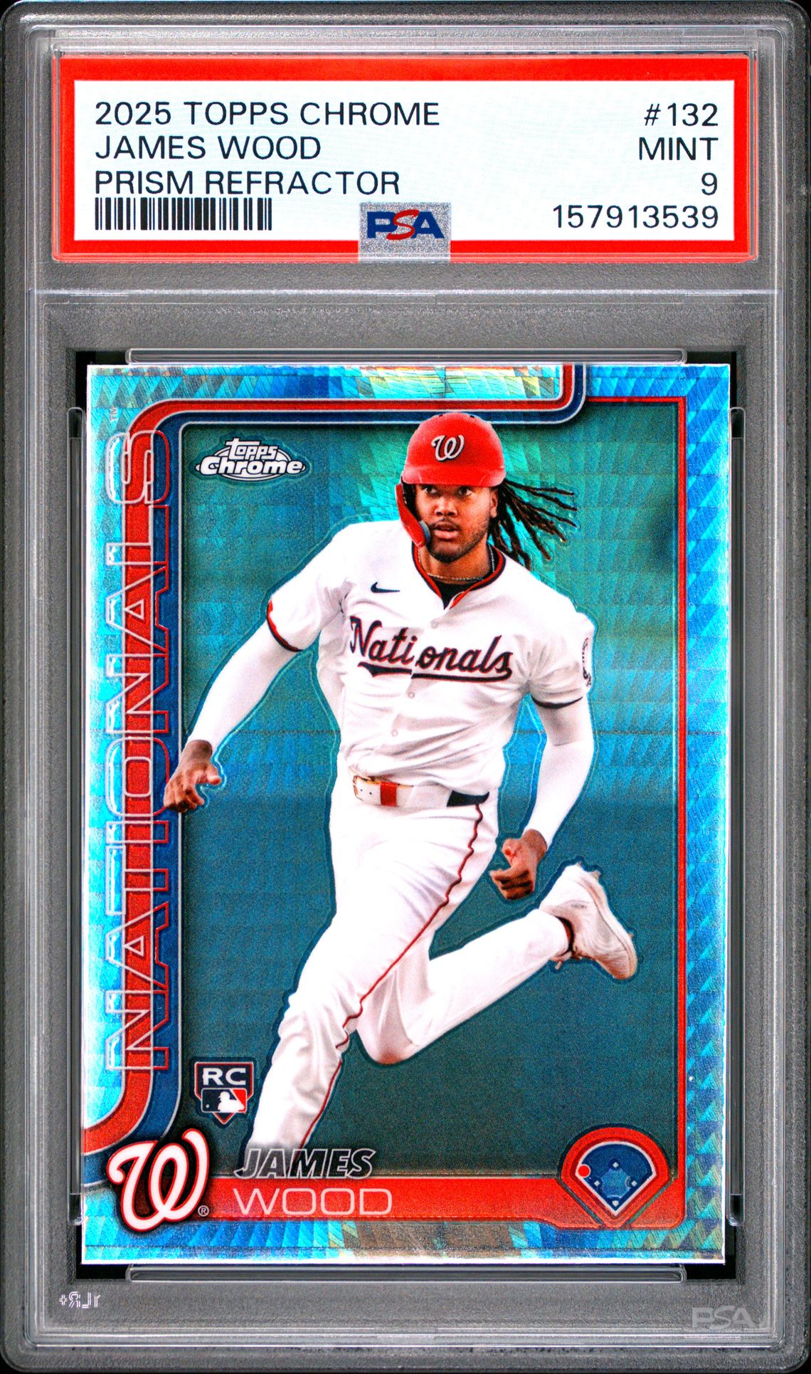 2025 Topps Chrome James Wood #132 (Prism Refractor) Mint 9 front